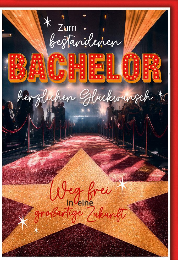 Grußkarten Bachelor - Karte mit Umschlag - Walk of Fame