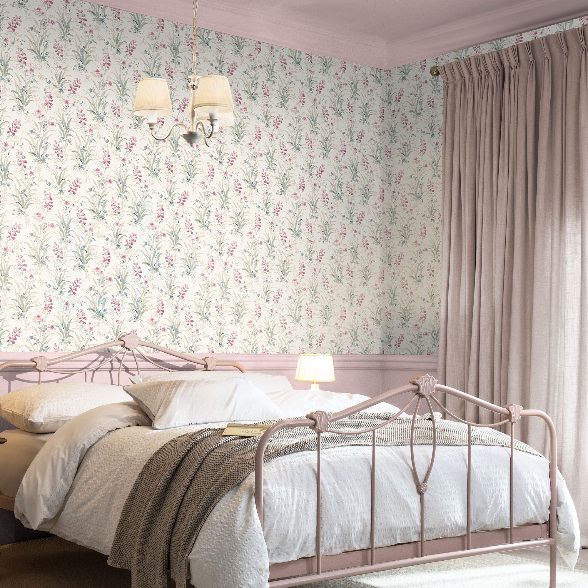 LAURA ASHLEY Vliestapete Mosedale Posy, glatt, geblümt, (1 St), 10mx52cm (ca. 5m2)