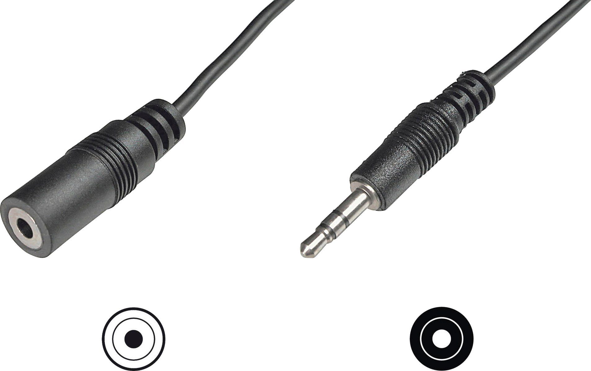 Digitus Stereo Verlängerungskabel Audio-Kabel, 3,5-mm-Klinke, 3,5-mm-Klinke (500 cm)