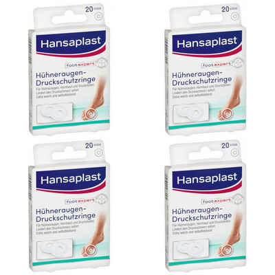Hansaplast Wundpflaster 4 x Hansaplast Hühneraugen Druckschutzringe 20er