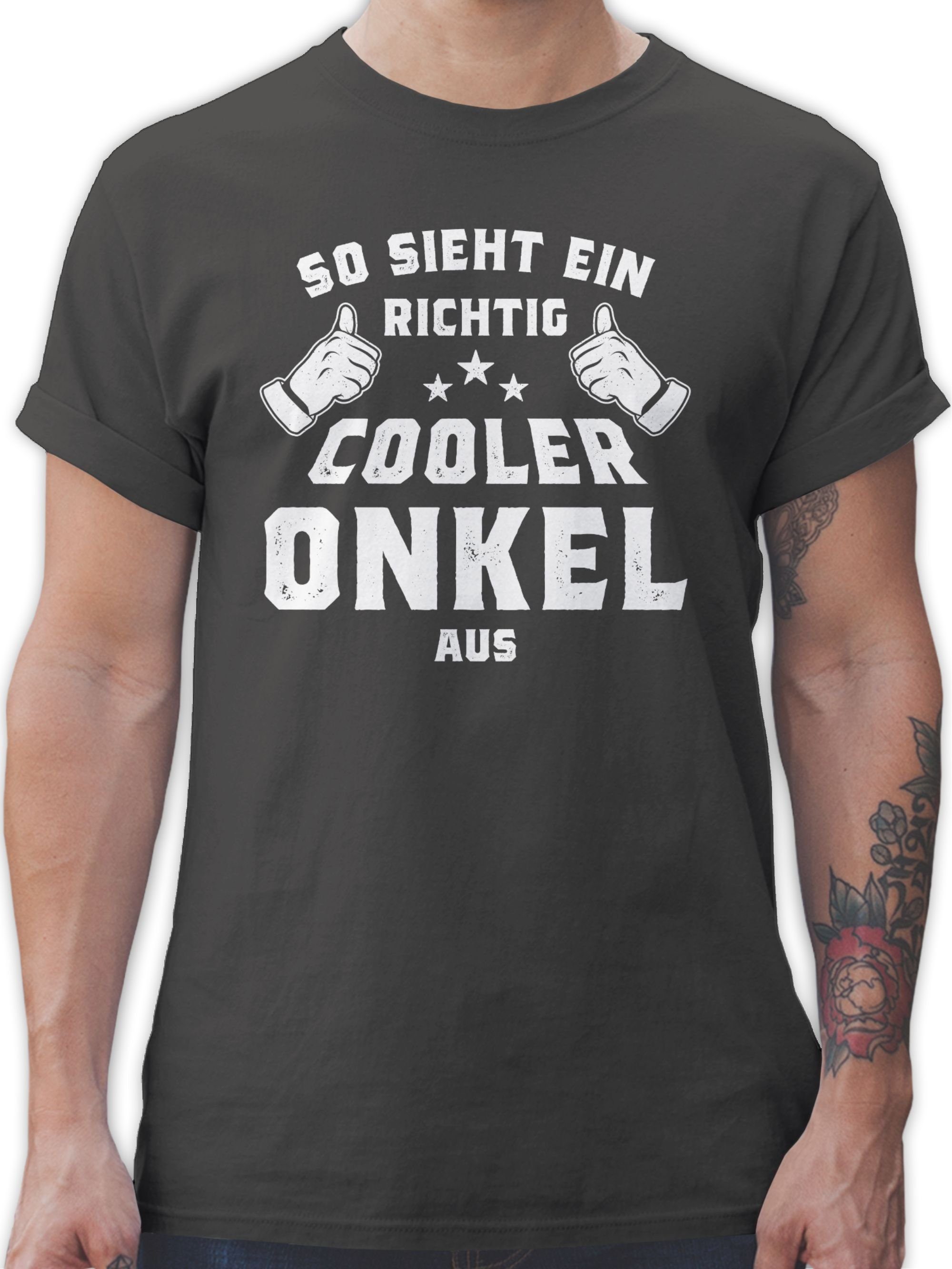 Shirtracer T-Shirt So sieht ein richtig cooler Onkel aus Bruder und Onkel Geschenk 2 Dunkelgrau