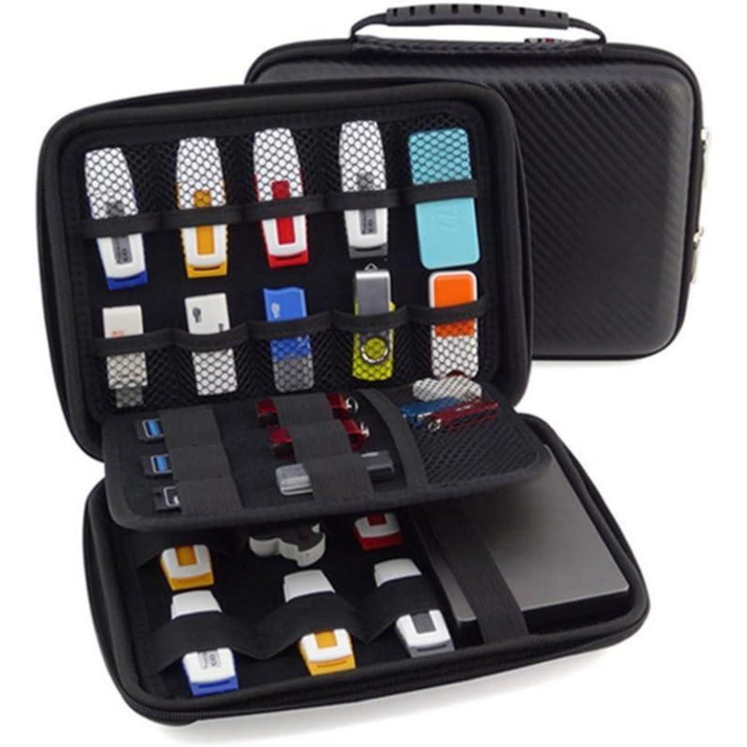 LuxusKollektion Etui USB-Speicherstick Organizer Tasche für Sticks SD Karten Hülle Case