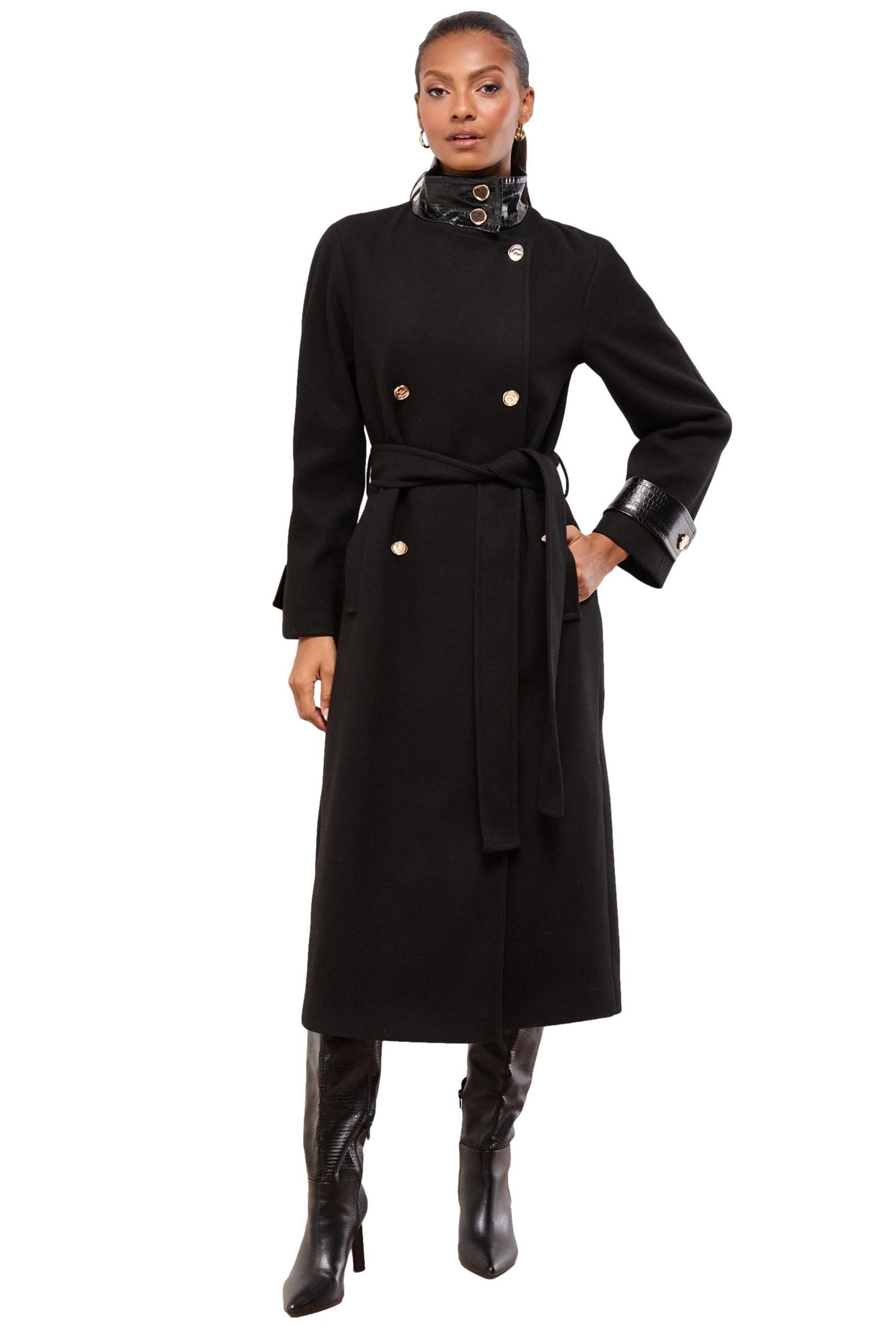 LIPSY Langmantel Lipsy Mantel in Kroko-Optik mit Gürtel, Regular (1-tlg) günstig online kaufen