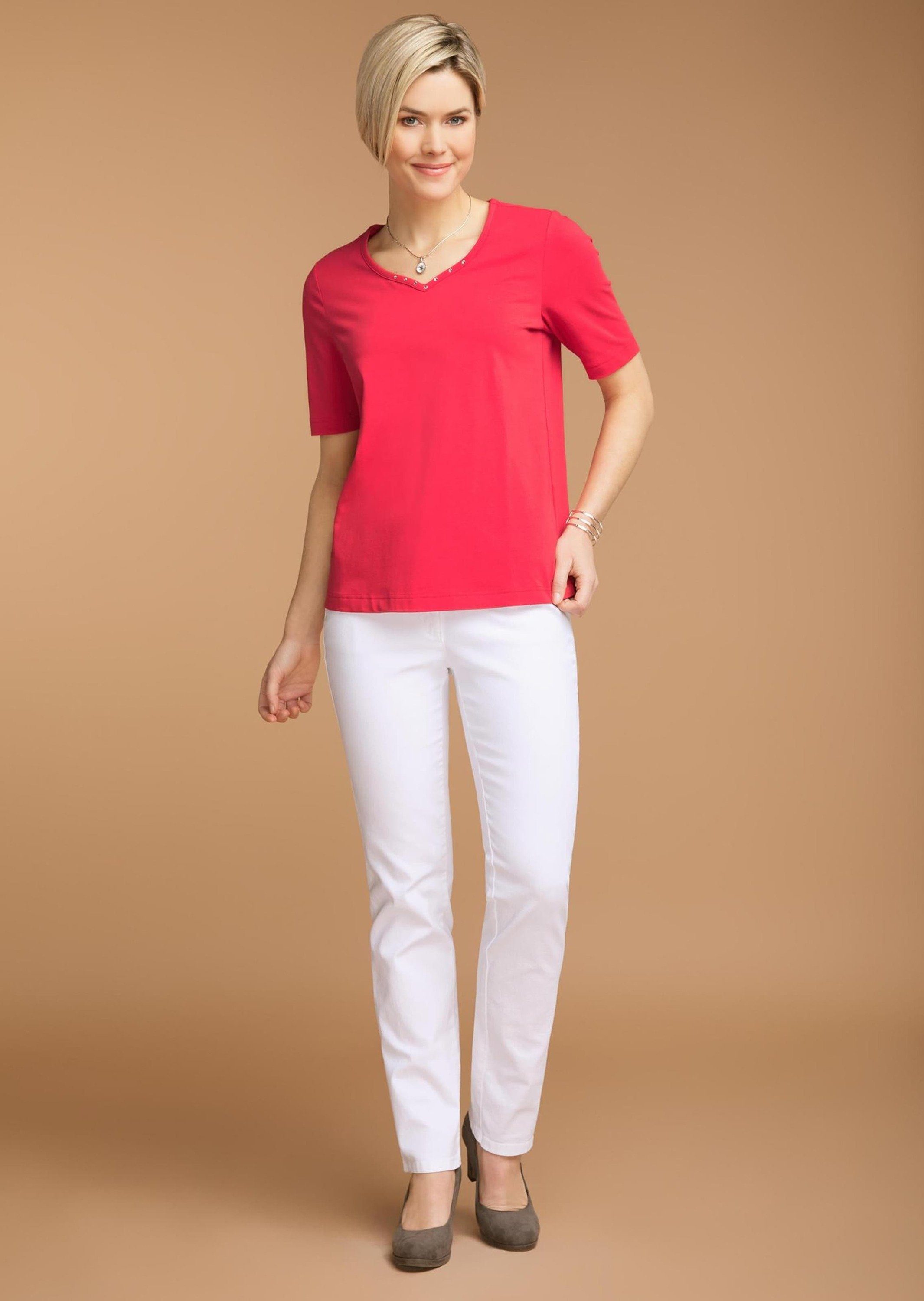 GOLDNER T-Shirt T-Shirt mit charmantem Ausschnitt günstig online kaufen