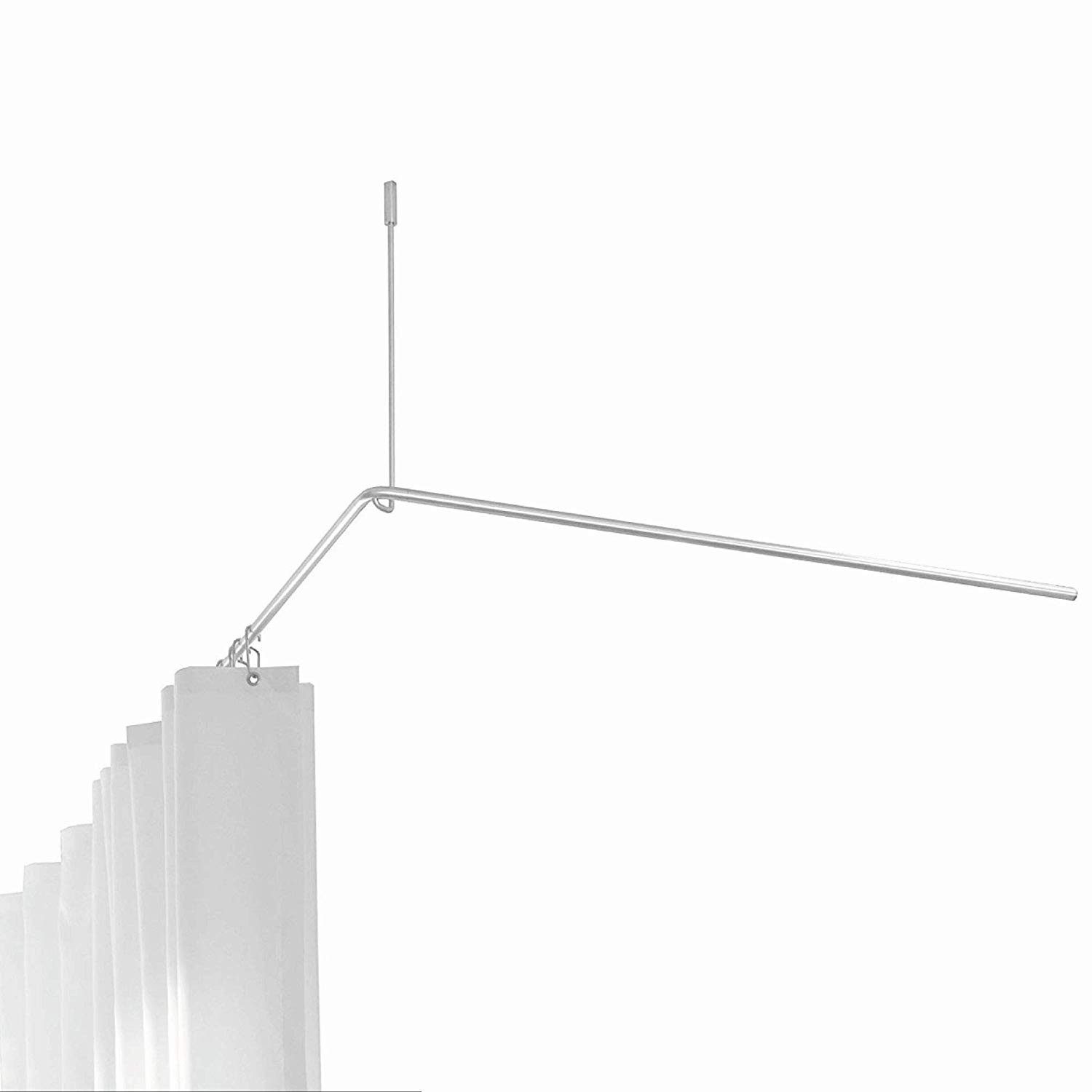 PHOS Design Duschvorhangstange L-Form DSE, Verschraubung, Edelstahl