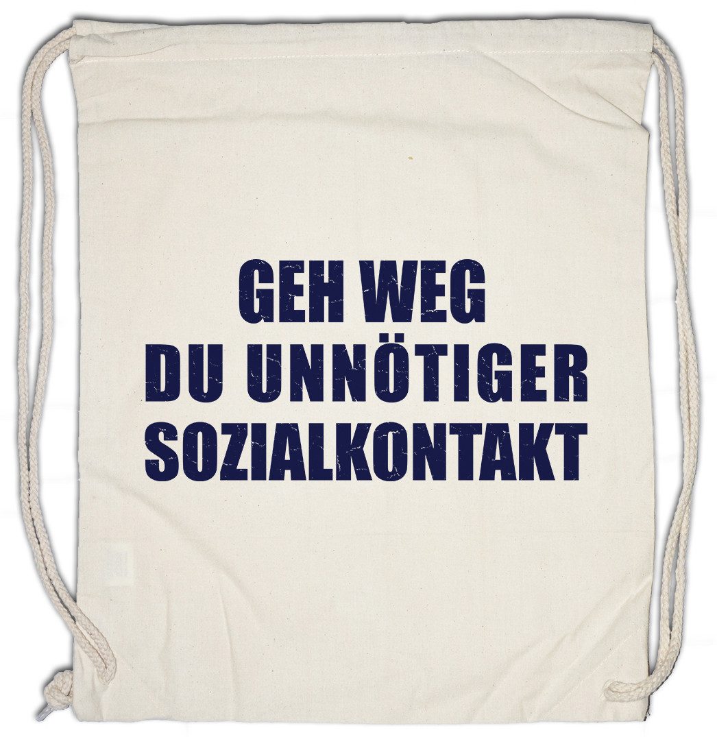 Turnbeutel Geh Weg Du Unnötiger Sozialkontakt Turnbeutel Menschenfeind Fun
