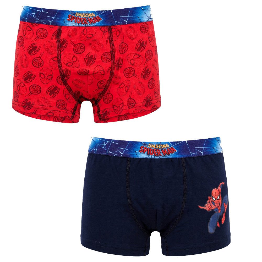 MARVEL Boxershorts Marvel Spiderman Kinder Boxershorts 2er Pack Jungen Gr. 98-128
