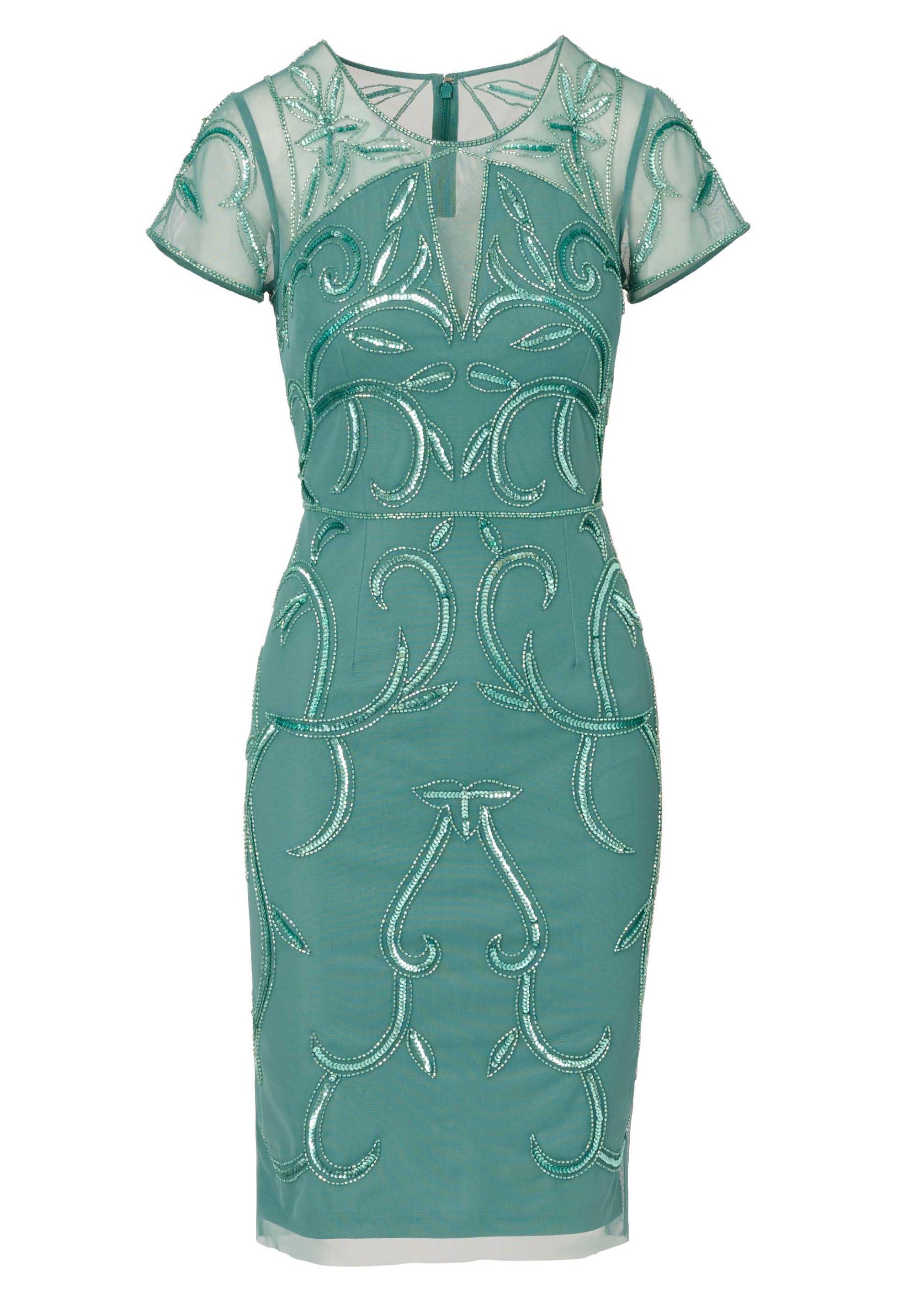 Adrianna Papell Abendkleid Bead Mesh Sheath Dress Verziertes, maßgeschneidertes Etuikleid