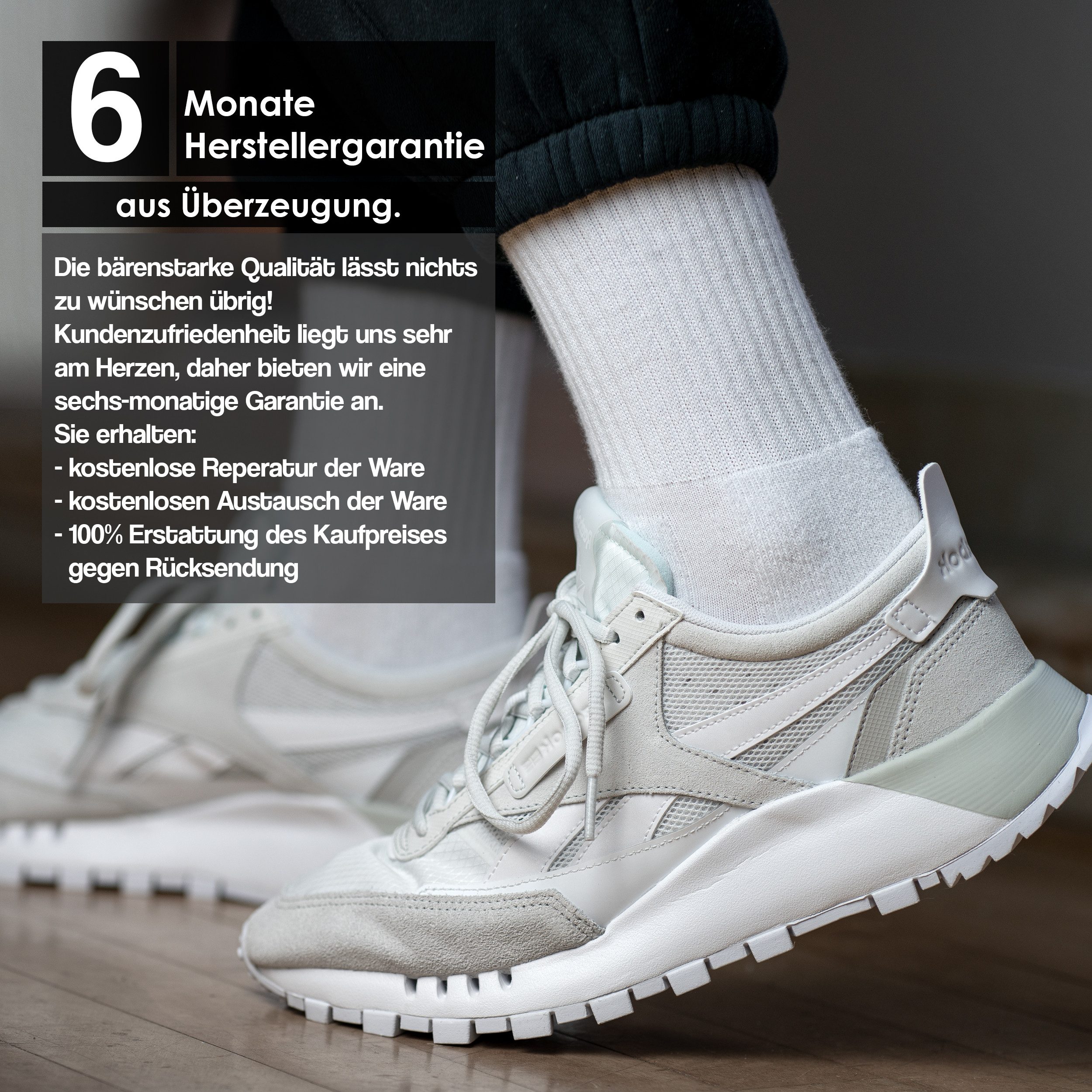 Bärenfuß Tennissocken 4 Paar Premium Tennissocken Sportsocken Herren & Damen (aus feinster Baumwolle, Extra Verstärkt, atmunktsaktives Mesh)