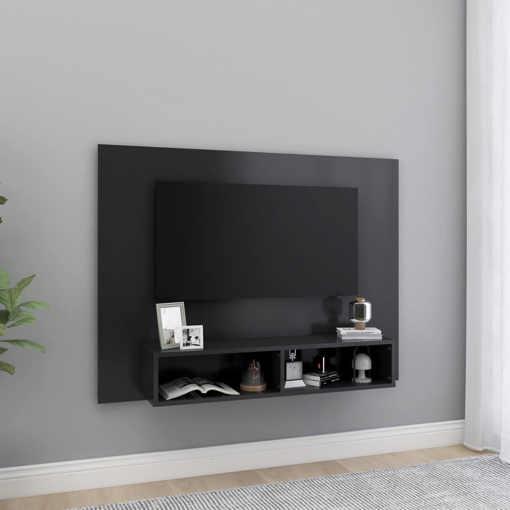 furnicato TV-Schrank TV-Wandschrank Grau 120x23,5x90 cm Holzwerkstoff
