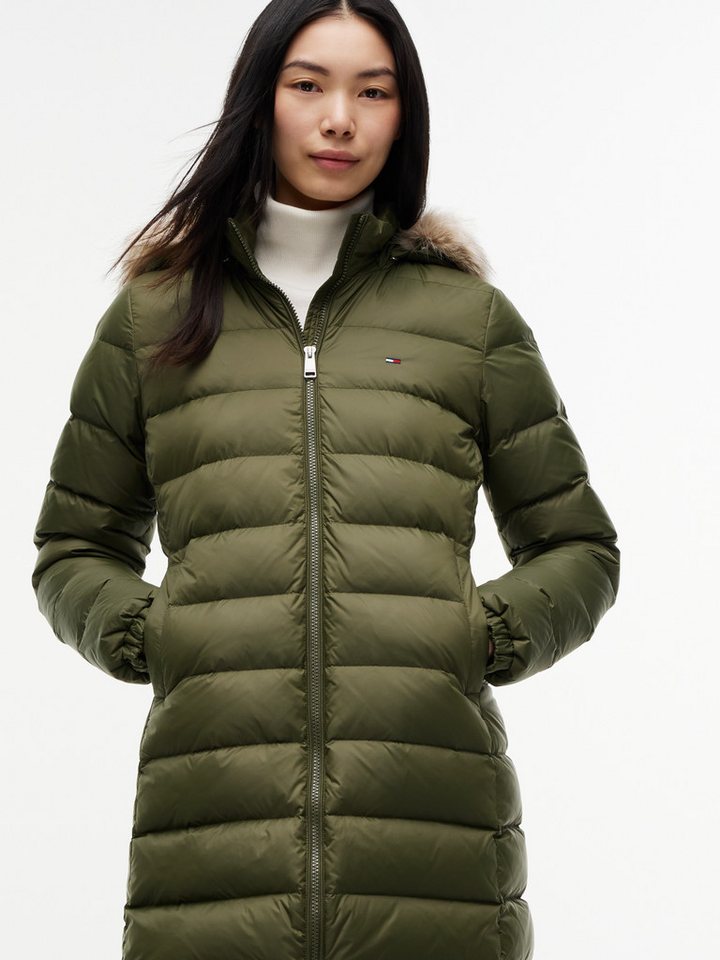 Tommy Jeans Steppmantel TJW ESSENTIAL HOODED DOWN COAT Kunstfaser