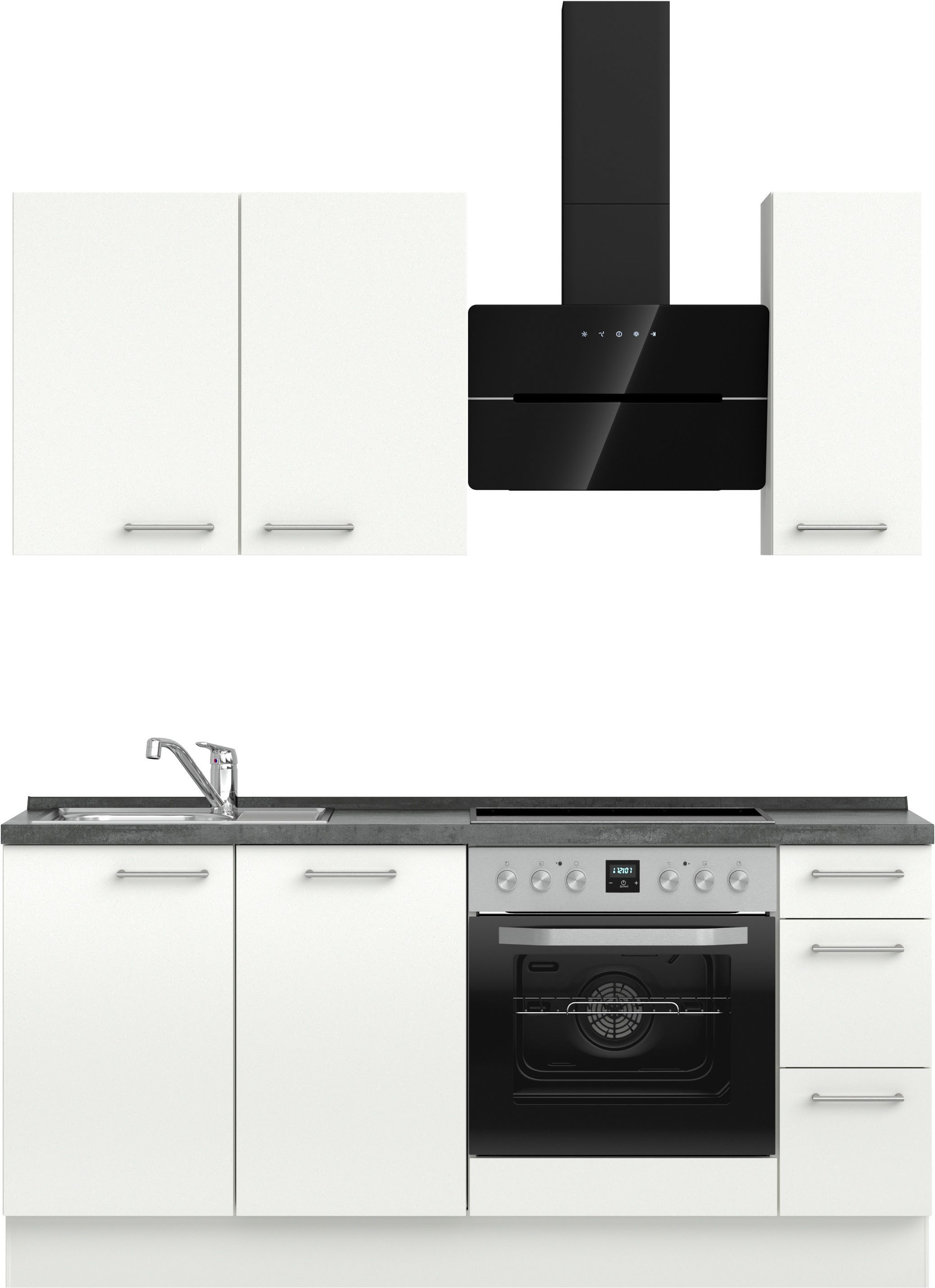 nobilia® Küchenzeile "Laser II", Ausrichtung wählbar, Breite 180 cm, vormontiert, wahlw. mit unterschiedlichen E-Geräten-Sets