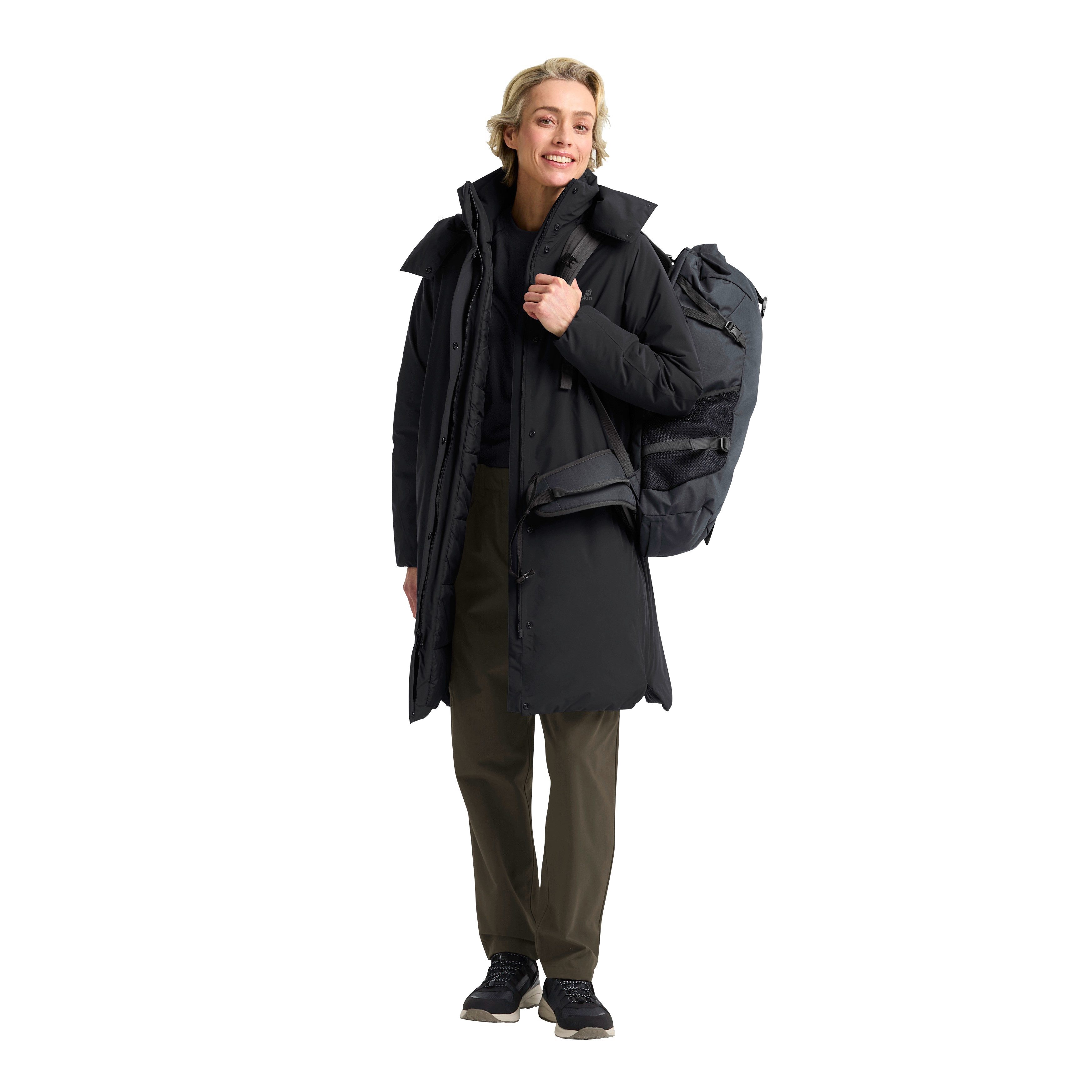 Jack Wolfskin Funktionsmantel FROST HAVEN COAT W mit abnehmbarer Kapuze, wasserdicht, winddicht, atmungsaktiv
