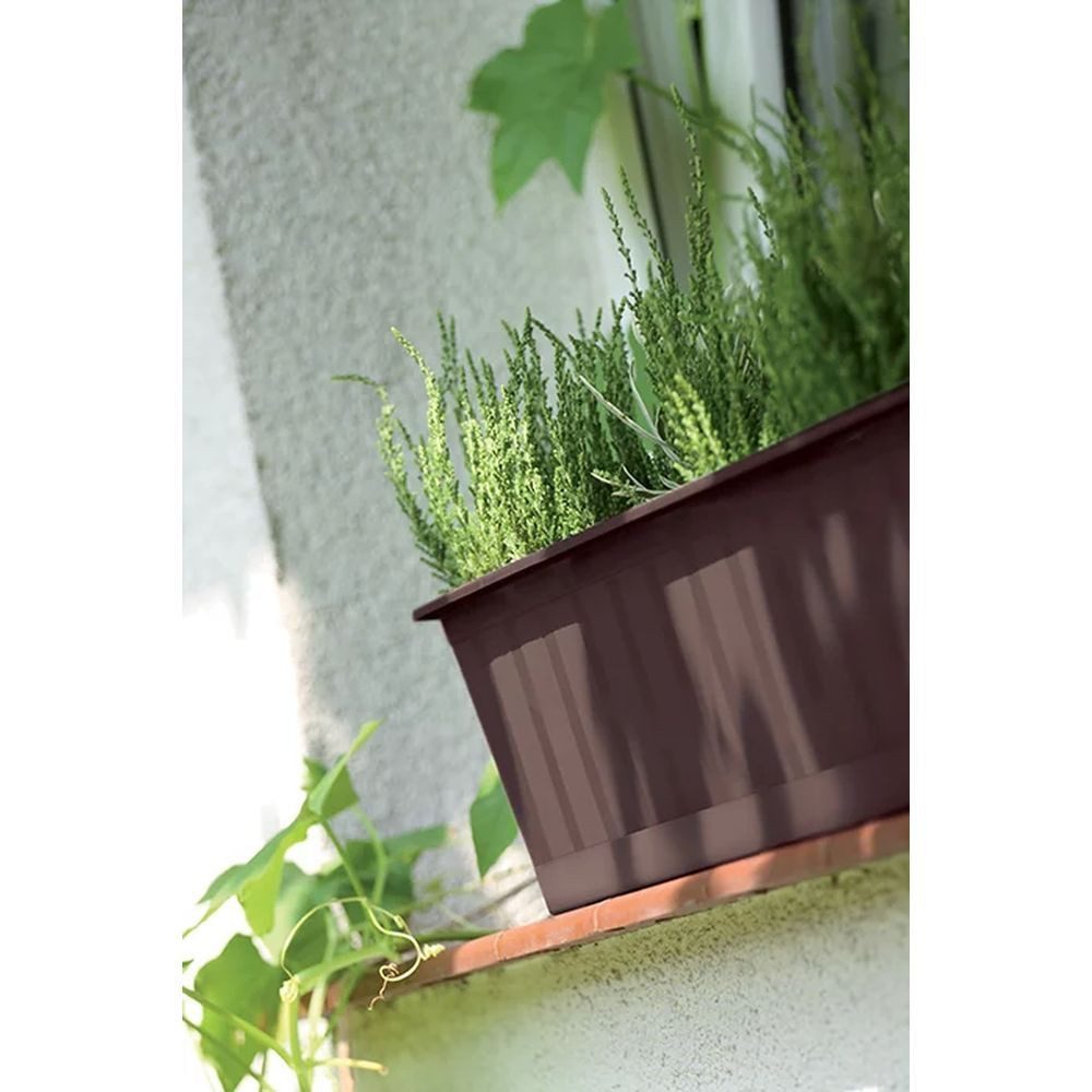 Prosperplast Balkonkasten Blumenkasten Agro rechteckig Kunststoff terracotta 800x180x140mm