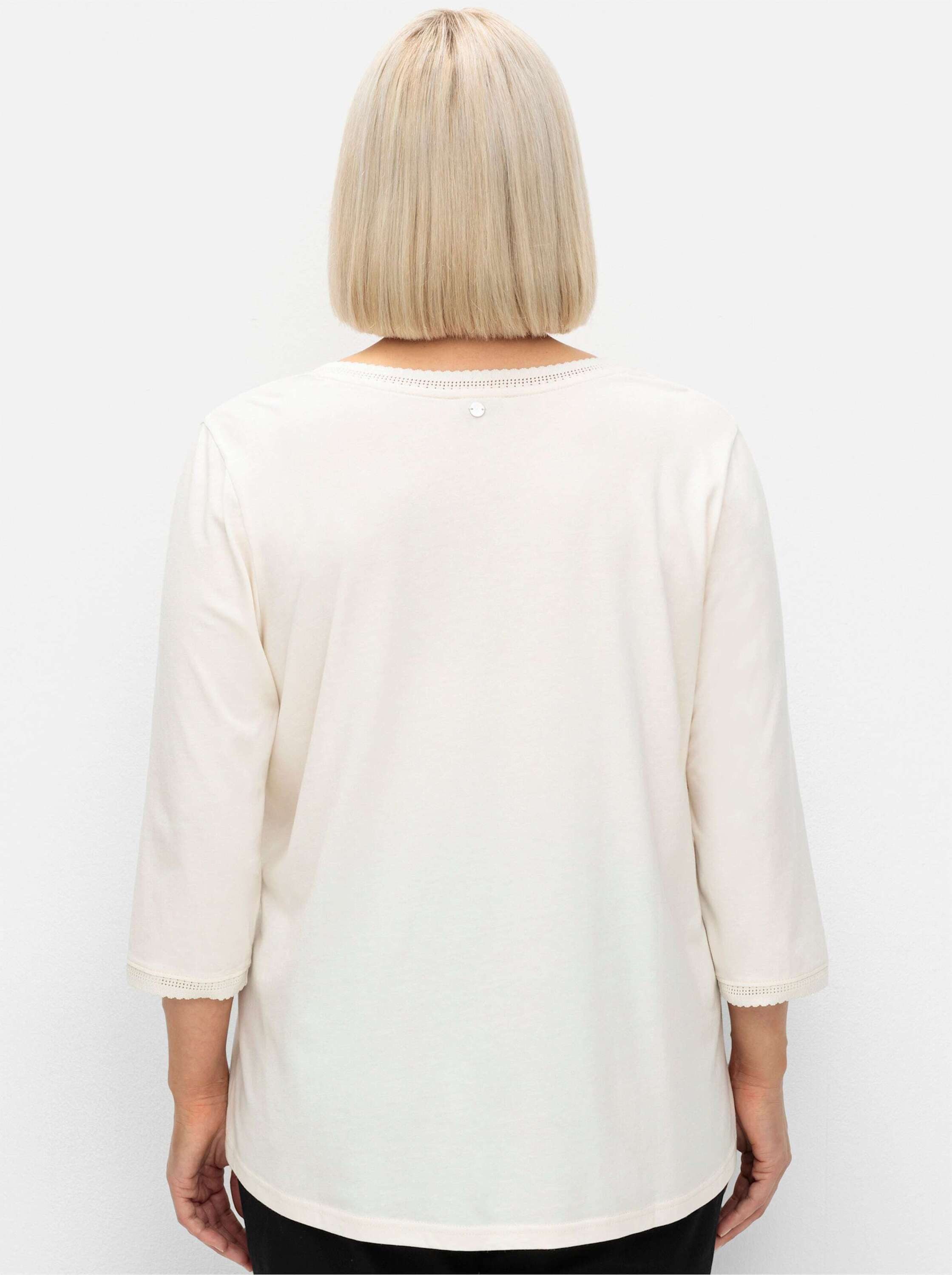 Sheego T-Shirt 3/4-Arm-Shirt 3/4-Arm mit Bogenkante, in leichter A-Linie günstig online kaufen