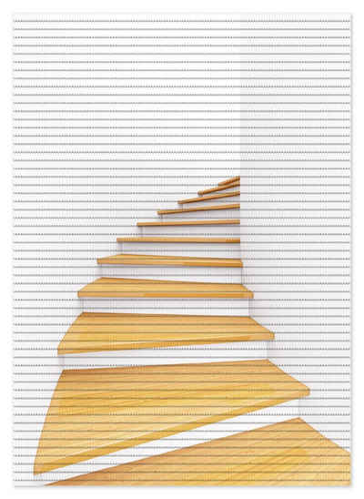 Schaum-Badematte Wendeltreppe aus hellem Holz Wallario, Höhe 5.5 mm, rutschhemmend, geeignet für Fußbodenheizungen, Polymer-Schaum, rechteckig