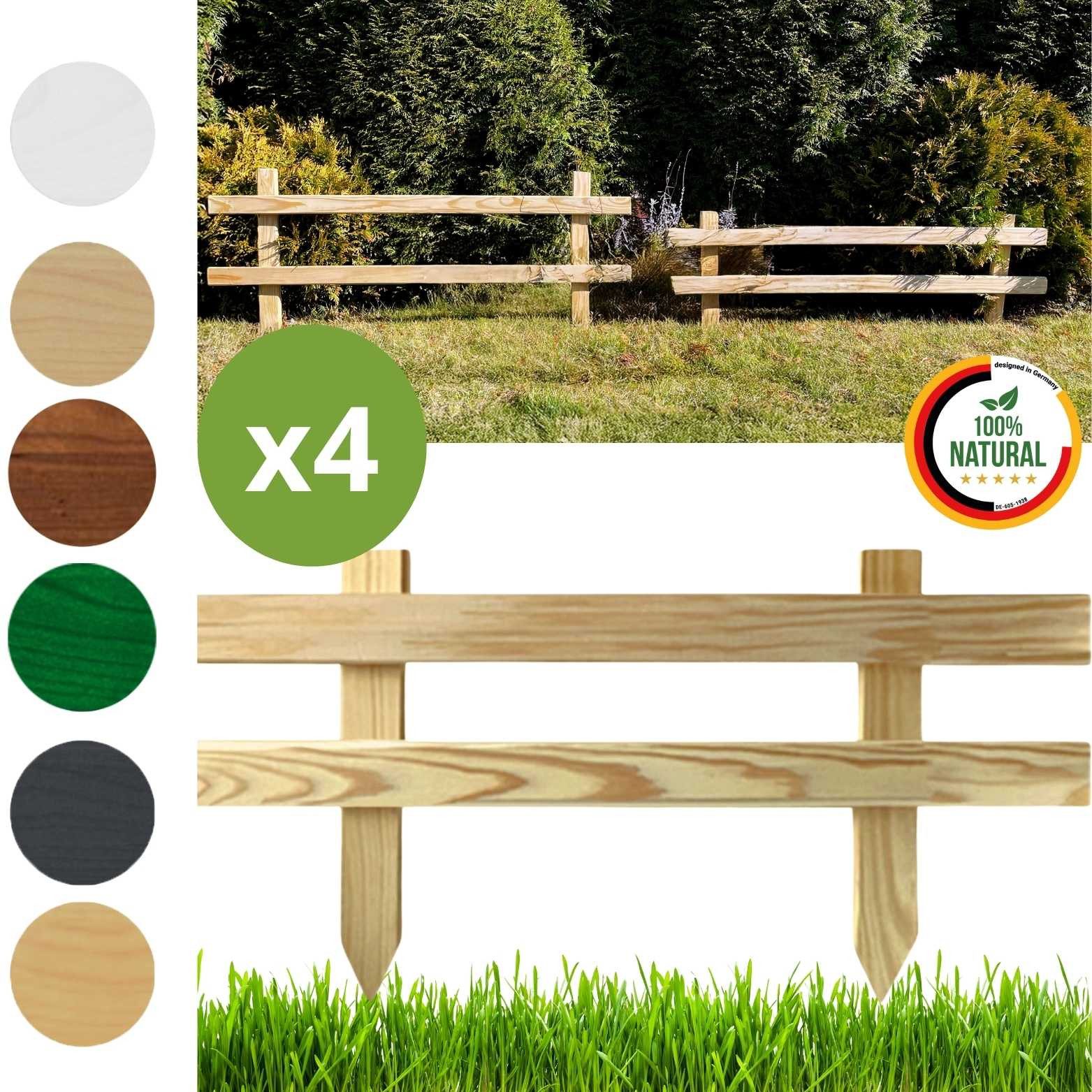 Floranica Zierzaun Kleiner Gartenzaun Mini Steckzaun Zierzaun, (30 x 50 cm, 4-St., Unbehandelt), Vorgartenzaun Hofzaun Terrassenzaun Landschaftszaun