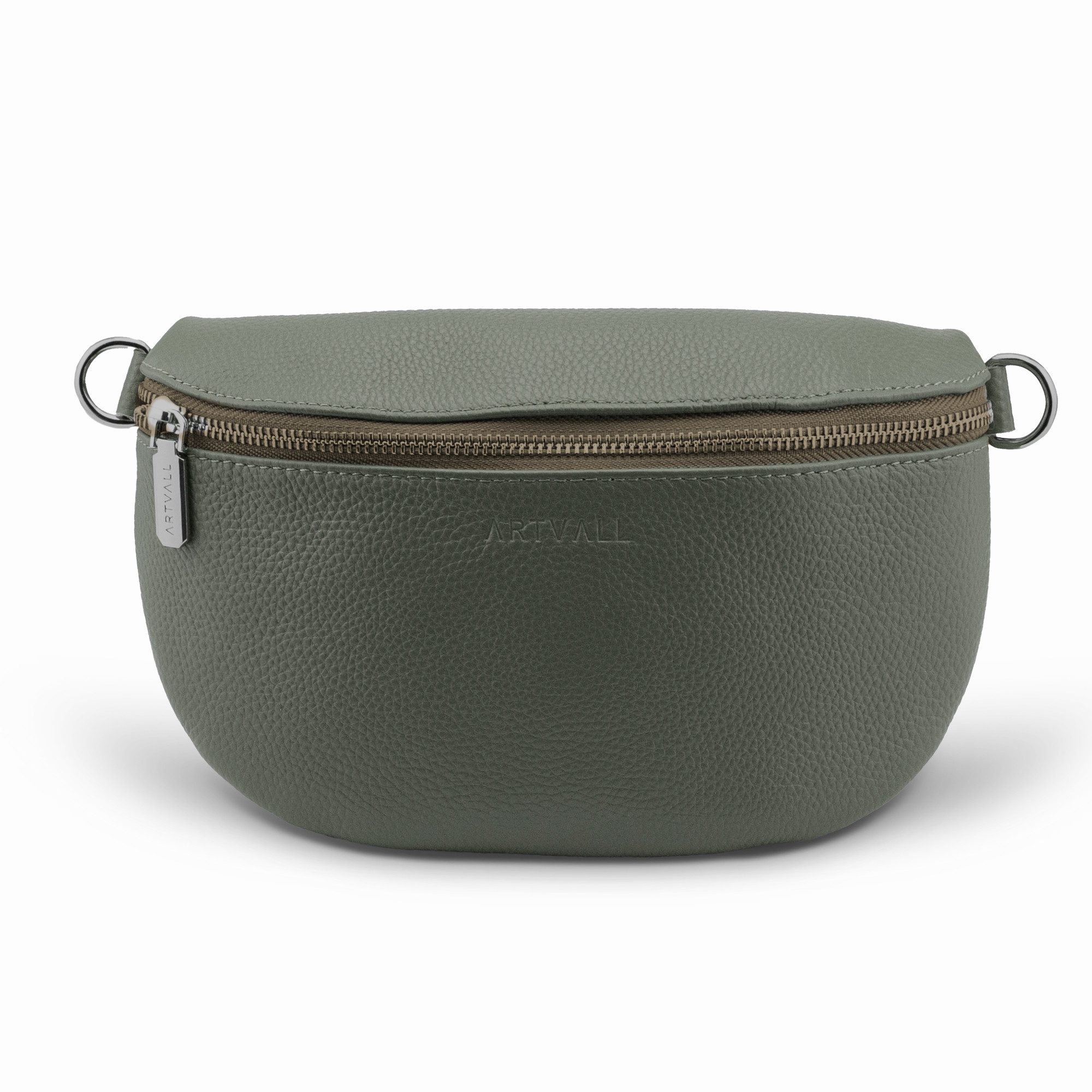 ARTVALL Umhängetasche Echtleder Handtasche Crossbody Bag (Tasche ohne Riemen, Inkl. Staubschutzbeutel), Trendige Leder-Bauchtasche Unterwegs funktional modern stilvoll Grün