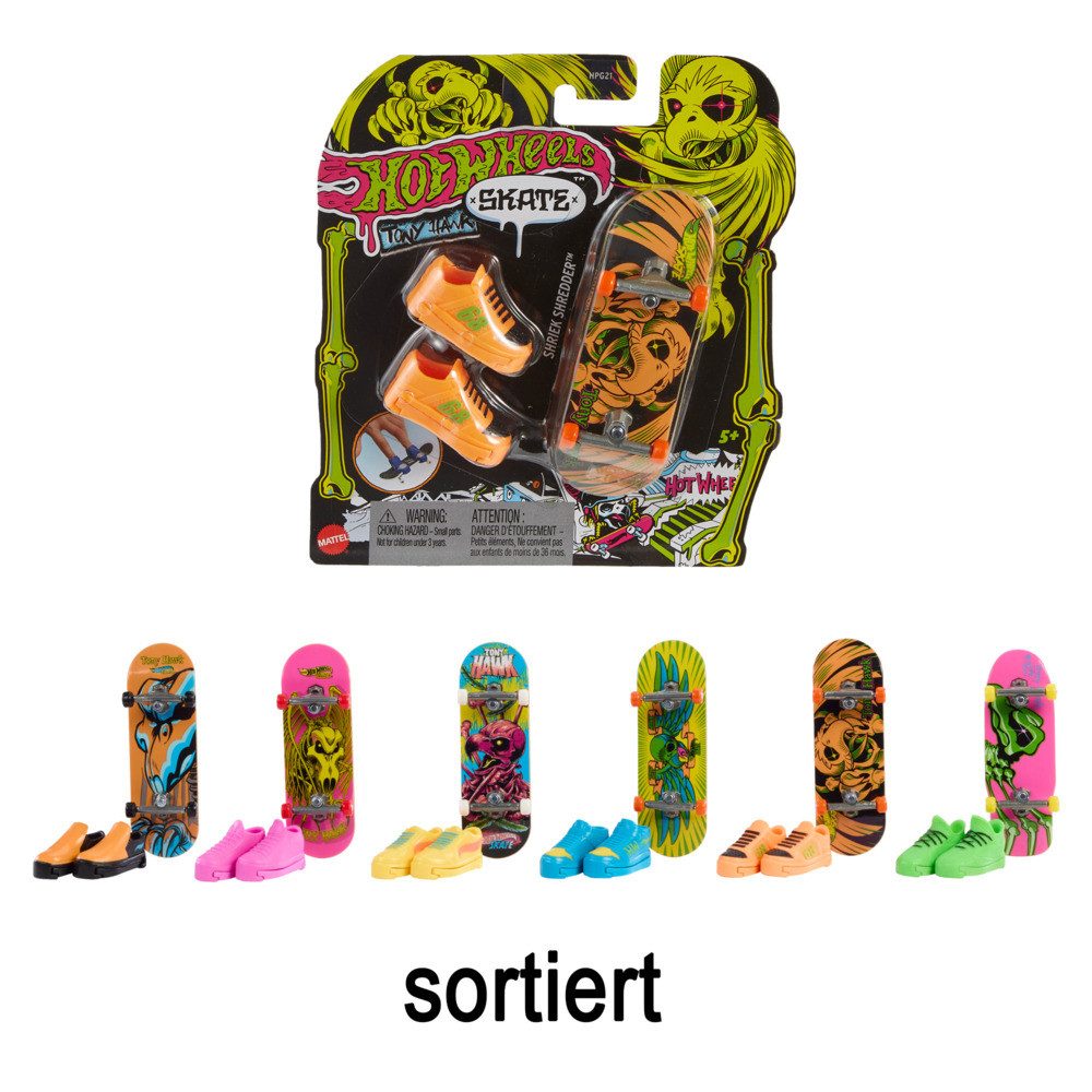 Mattel® Fingerskateboard Hot Wheels Fingerboards Skate Neon Fingerboard + Shoe Assist