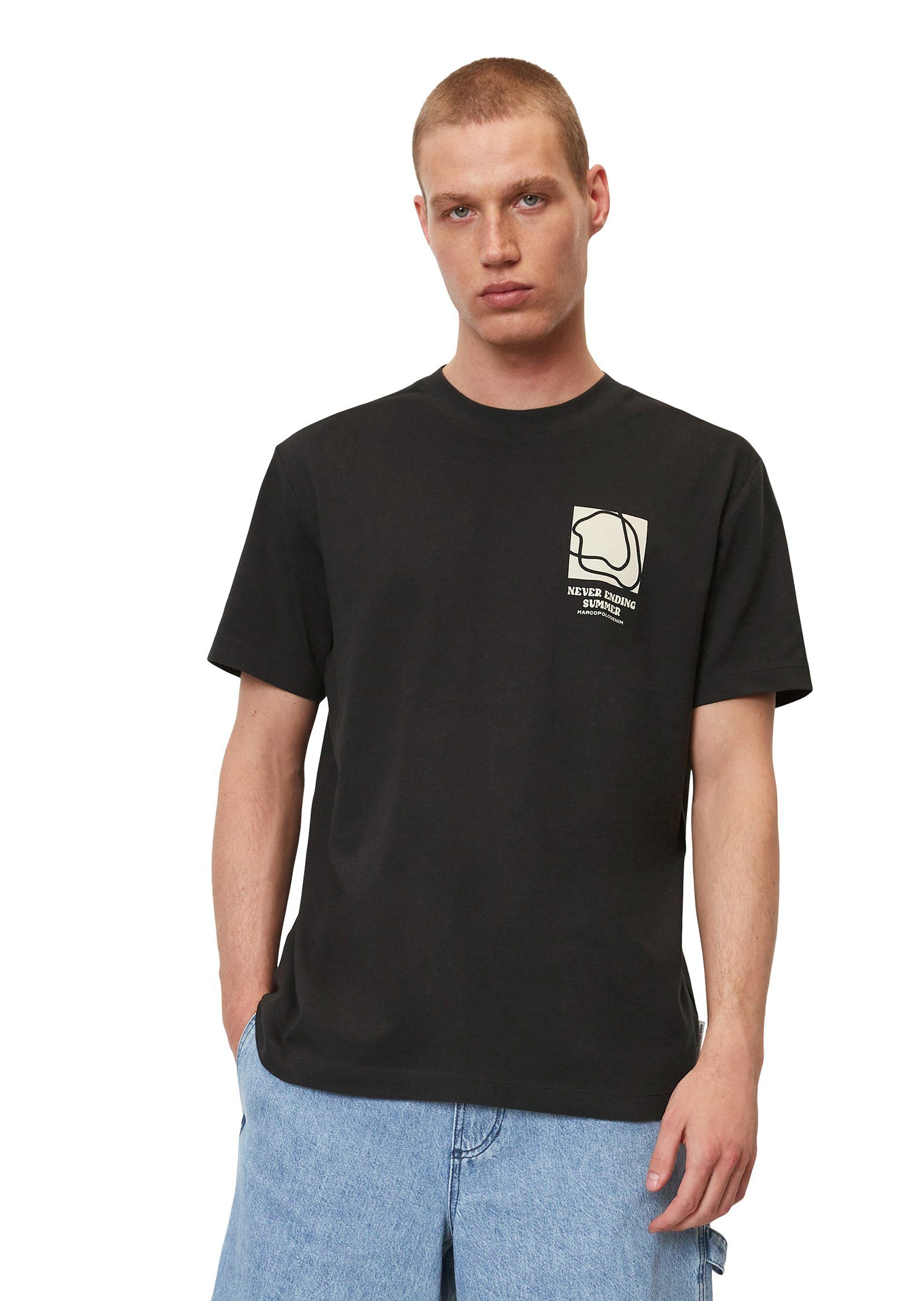 Marc O'Polo DENIM T-Shirt je nach Farbe mit markantem Rückenprint schwarz