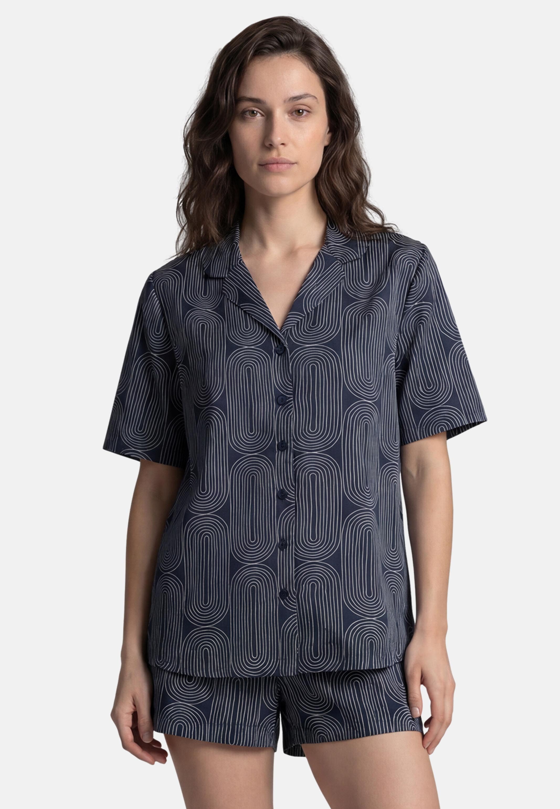seidensticker Pyjama Classic Web Pyjama - Atmungsaktiv - Set aus Kurzarm-Oberteil und kurzer Hose