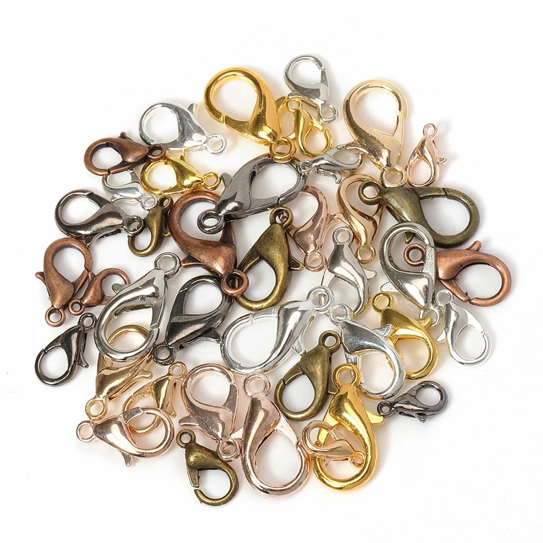 Kopper-24 Schmuckdraht Karabinerhaken Verschluss 10 mm, 50 Stück, rose gold