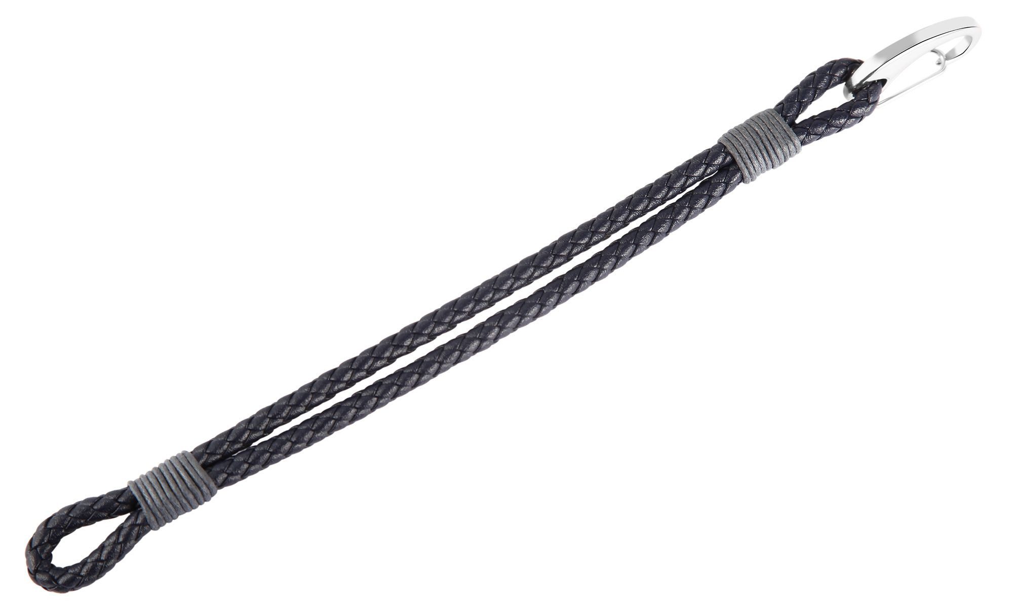 AKZENT Armband aus Echtleder geflochten mit Edelstahl