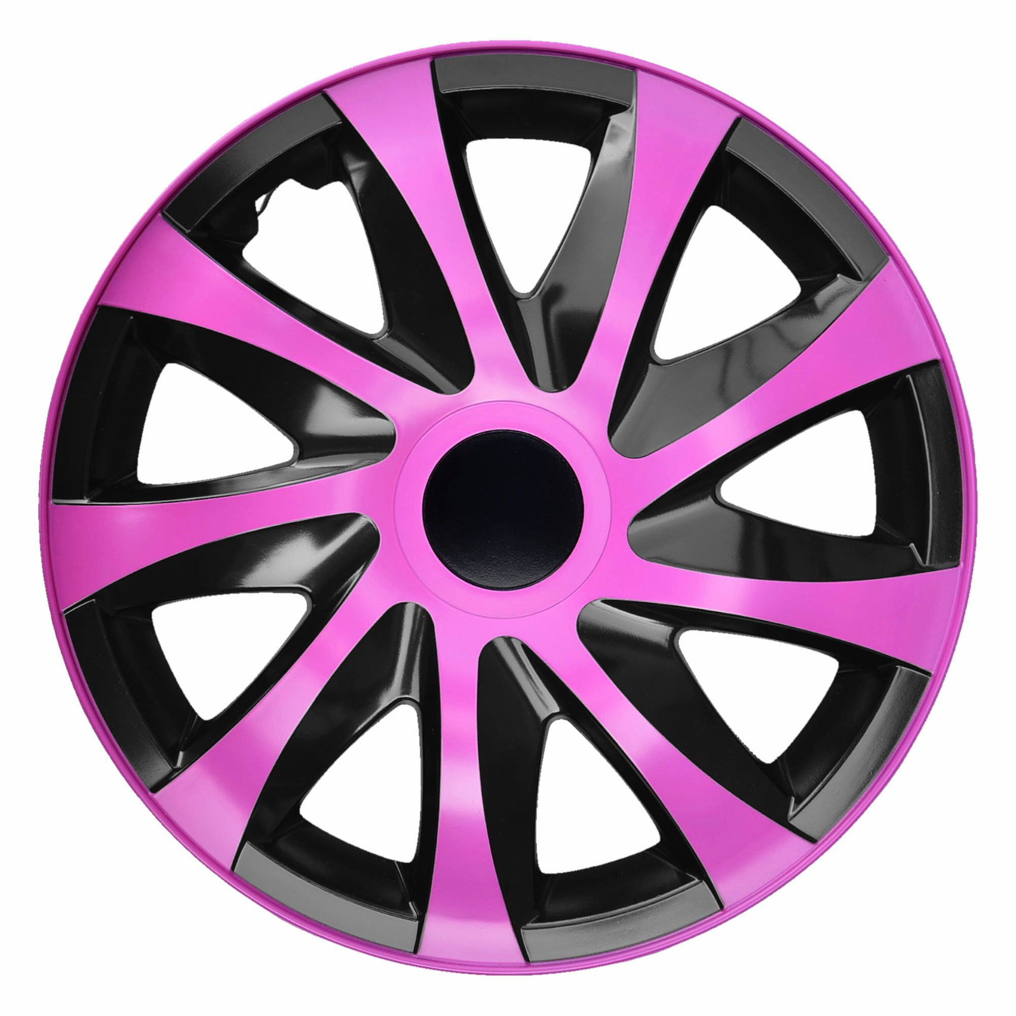 NRM Radkappe DRACO 15 Zoll in Pink/Schwarz, 15 in Zoll, (4-St) Radzierblenden für Stahlfelgen Zweifarbige Колпаки Satz 4er Set 15"