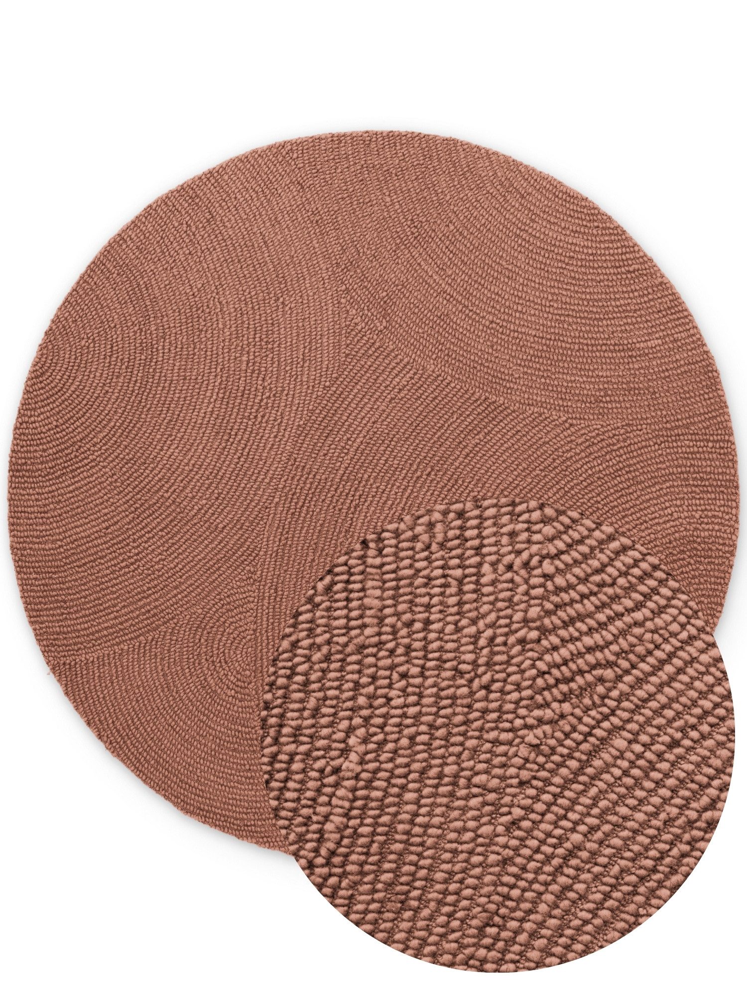 HANSE Home Wollteppich Calmio, auch als Läufer und in rund, rund, Höhe: 18 mm, Handgetuftet, Wolle, Natur, Wohnzimmer, Schlafzimmer, Skandi, Hygge