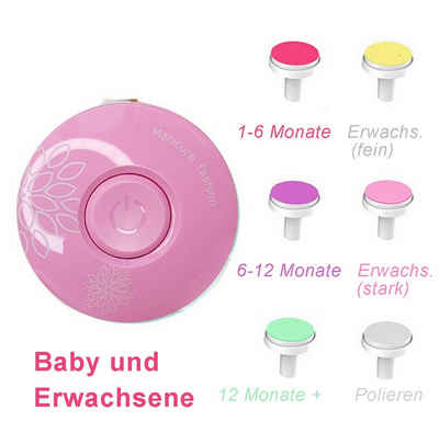 TPFBeauty Babypflege-Set Elektrische Baby Nagelfeile mit Akku Sicherer Baby-Nagelschneider, 1 tlg., Pediküreset Elektrisch für Säuglinge und Kleinkinder - Rosa