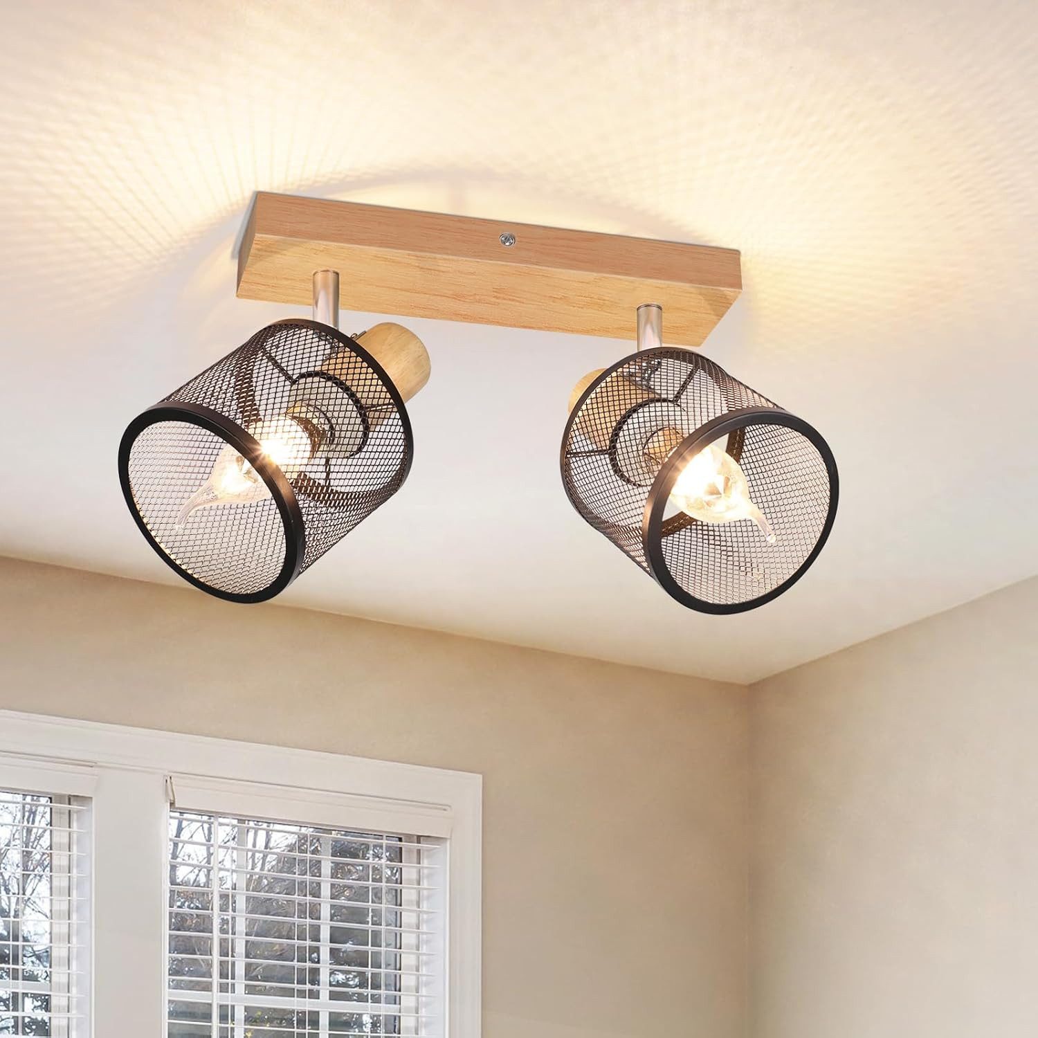 ZMH Deckenstrahler 2 Flammig E14 Vintage Schwarz/Weiß Küchenlampe Wohnzimme günstig online kaufen