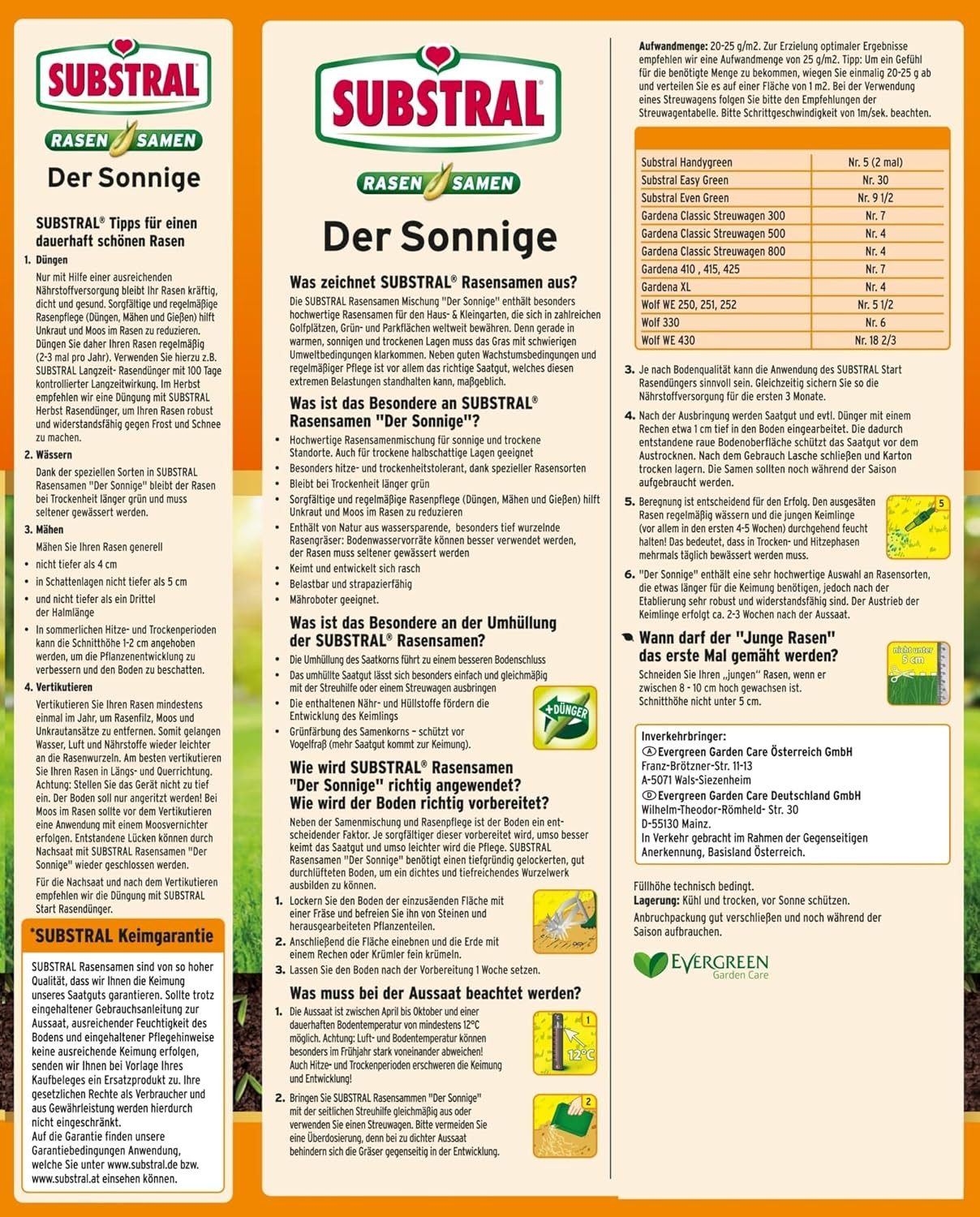 Substral Rasensamen Substral Rasensamen Der Sonnige 1,125 kg