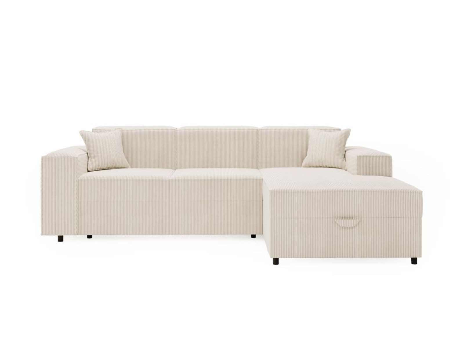 Compleo Ecksofa L-form, Modern design, Cordstoff oder Velvet SANTO, Mit Bettkasten und Schlaffunktion
