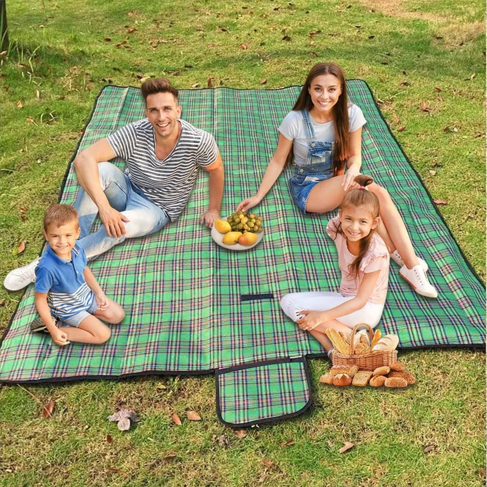 Picknickdecke Picknickdecke Schottenkaro, Wasserdicht, 150x150cm, Mit Tragegriff, LA CUTE, Wasserdicht, leicht zu reinigen, mit Tragegriff und Klettverschluss.