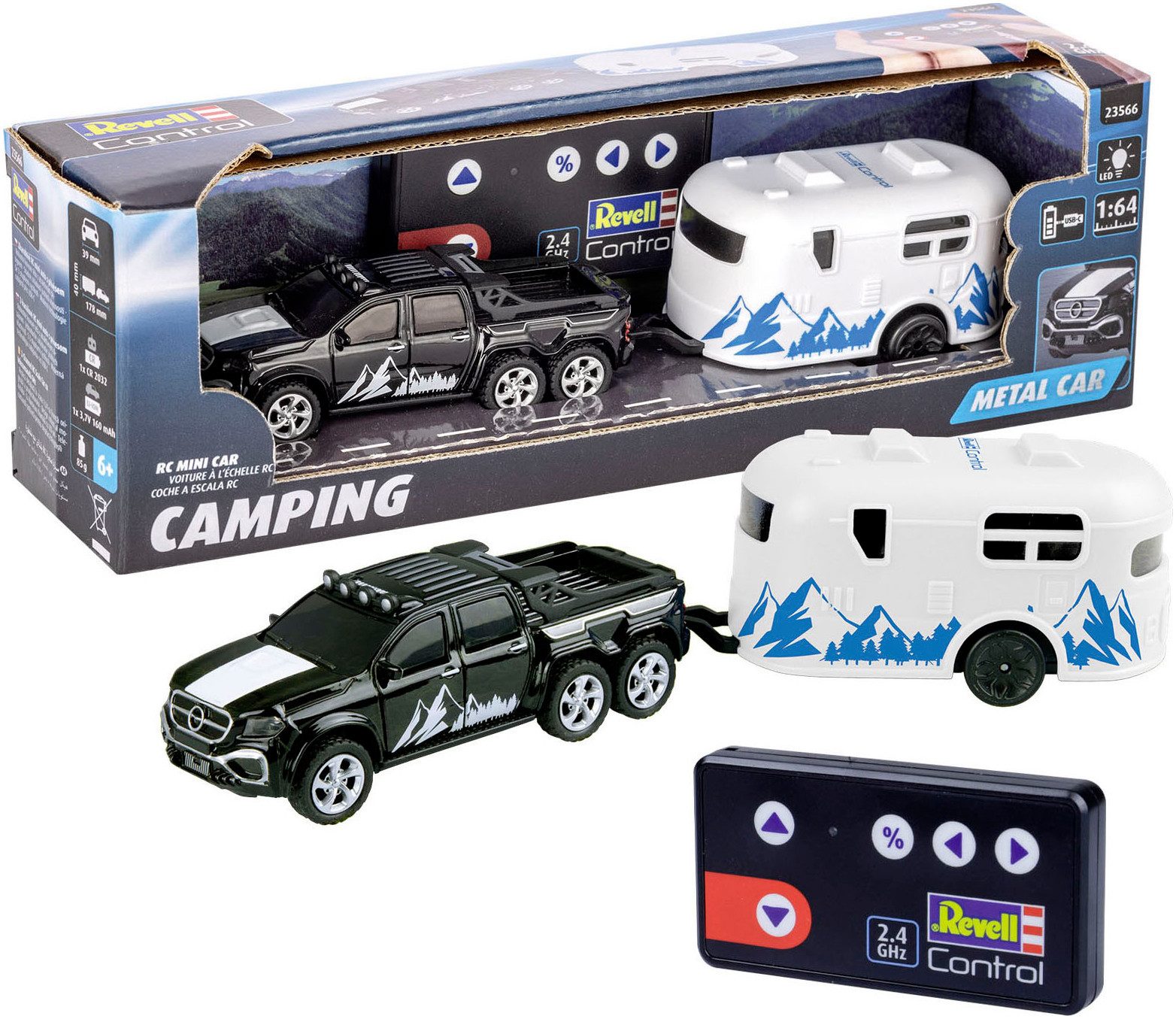 Revell® RC-Auto Revell® control, Mini RC Car mit Wohnwagen, 2,4Ghz
