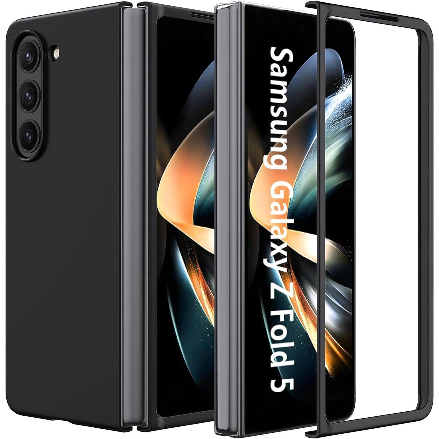 CoolGadget Handyhülle Black Series Handy Hülle für Samsung Galaxy Z Fold 5 7,6 Zoll, Edle Silikon Schlicht Robust Schutzhülle für Galaxy Z Fold 5 5G Hülle