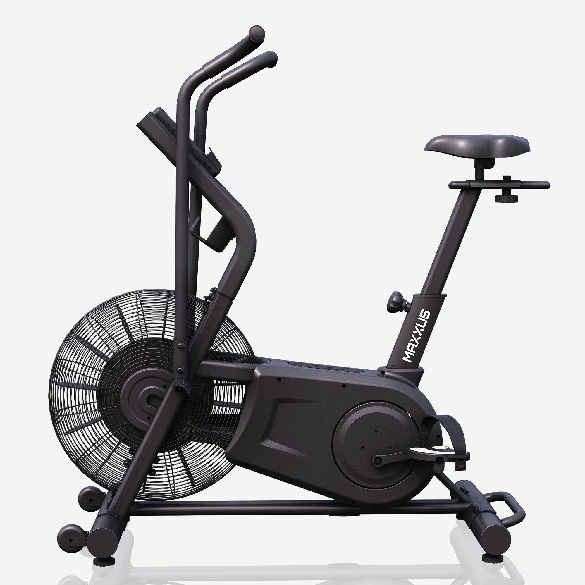 MAXXUS Heimtrainer MAXXUS AirBike Luftwiderstand, 8 Modi, LCD, 130 kg CE (mit 5 kg Stahlschwungrad und progressivem Luftwiderstand), 8 Trainingsmodi, Watt/RPM-Tracking