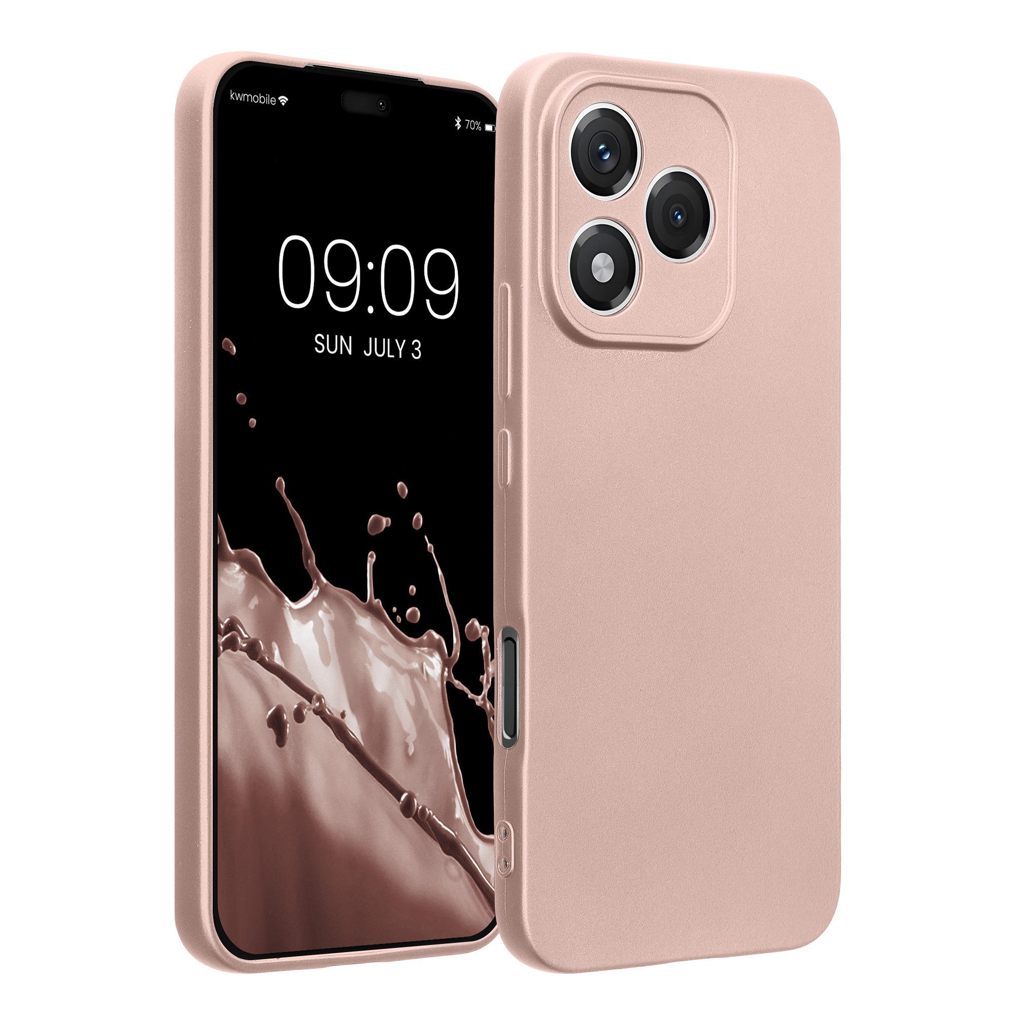 kwmobile Smartphone-Hülle Handyhülle für HONOR 400 Lite Hülle, weiche Silikon Case metallisch schimmernd - Schutzhülle Cover