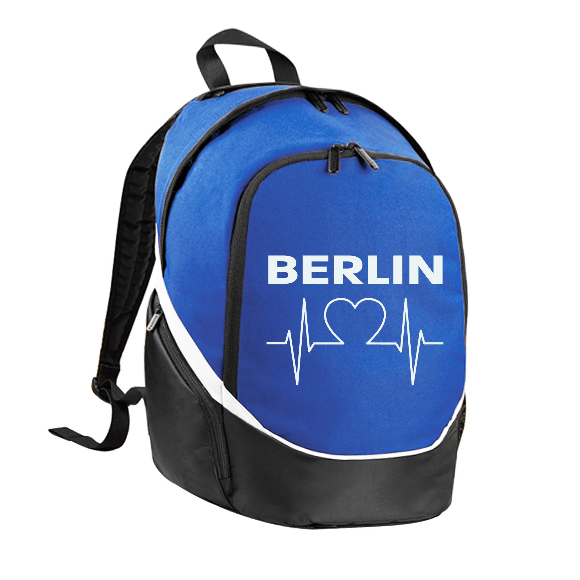 multifanshop Rucksack Berlin blau - Herzschlag - Tasche