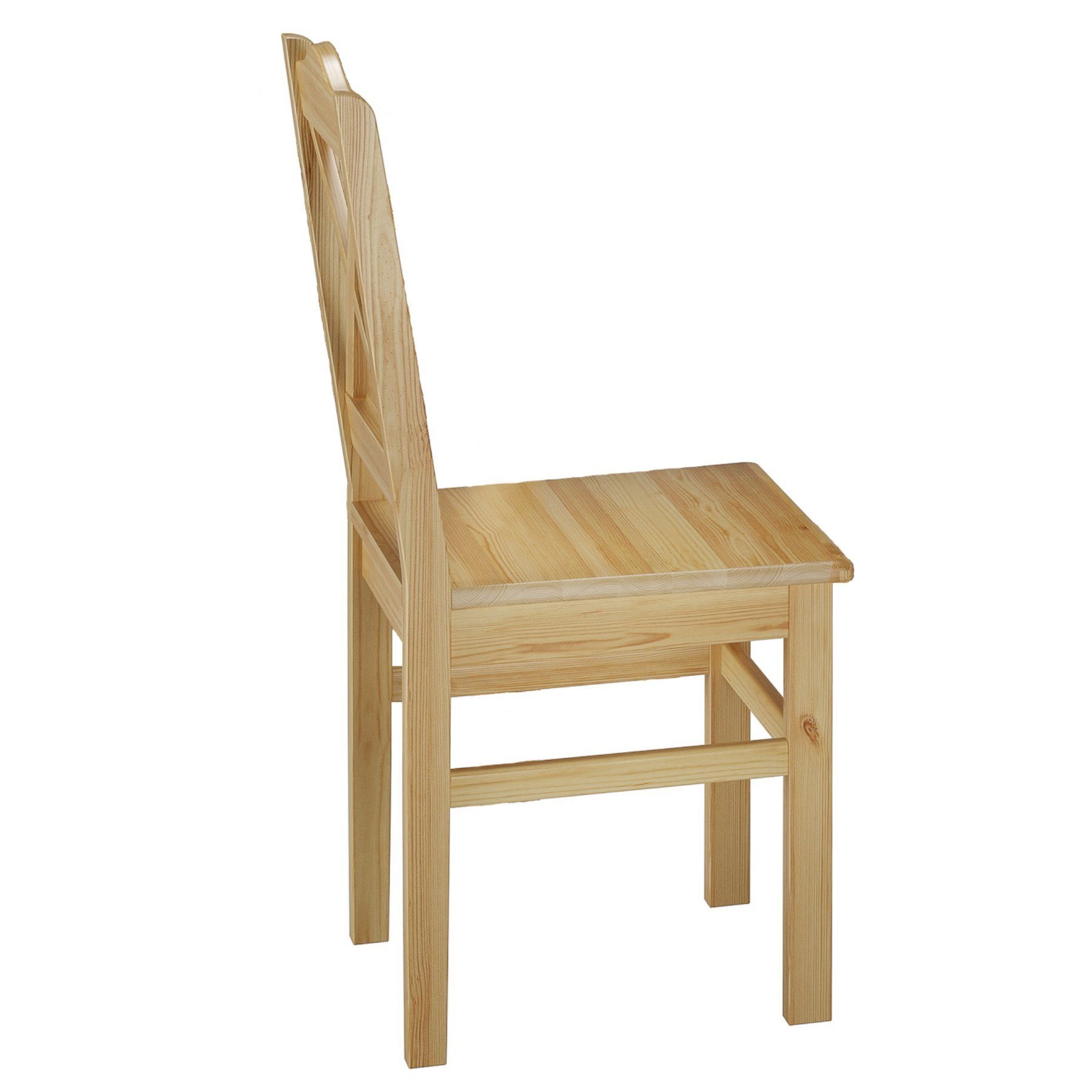 ERST-HOLZ Essgruppe Esszimmergruppe mit und 2 Massivholz Kiefer natur Tisch Stühle
