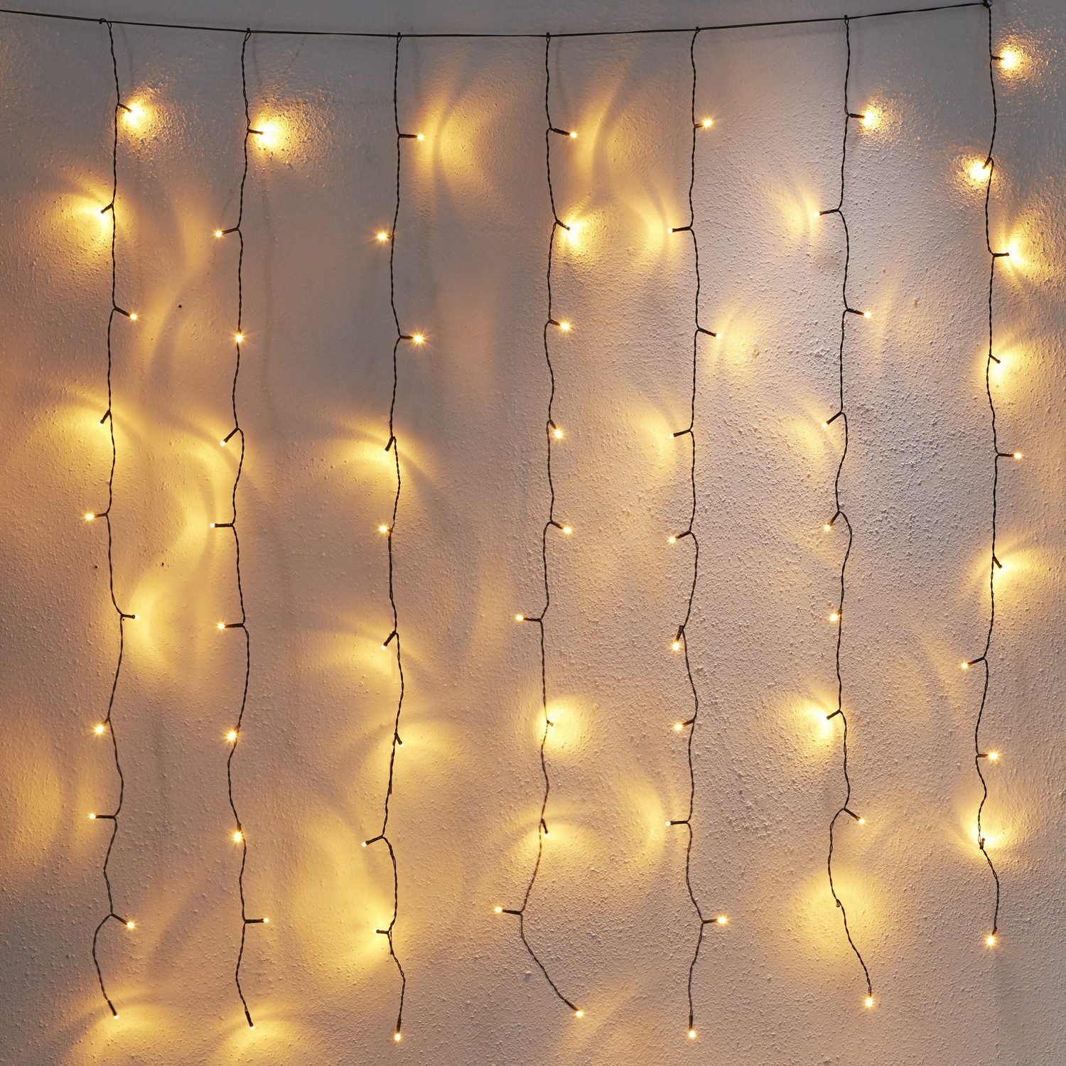 STAR TRADING LED-Lichtervorhang LED Lichtvorhang 80 bernstein LED 1,3x1,3m für Außen Weihnachten, 80-flammig