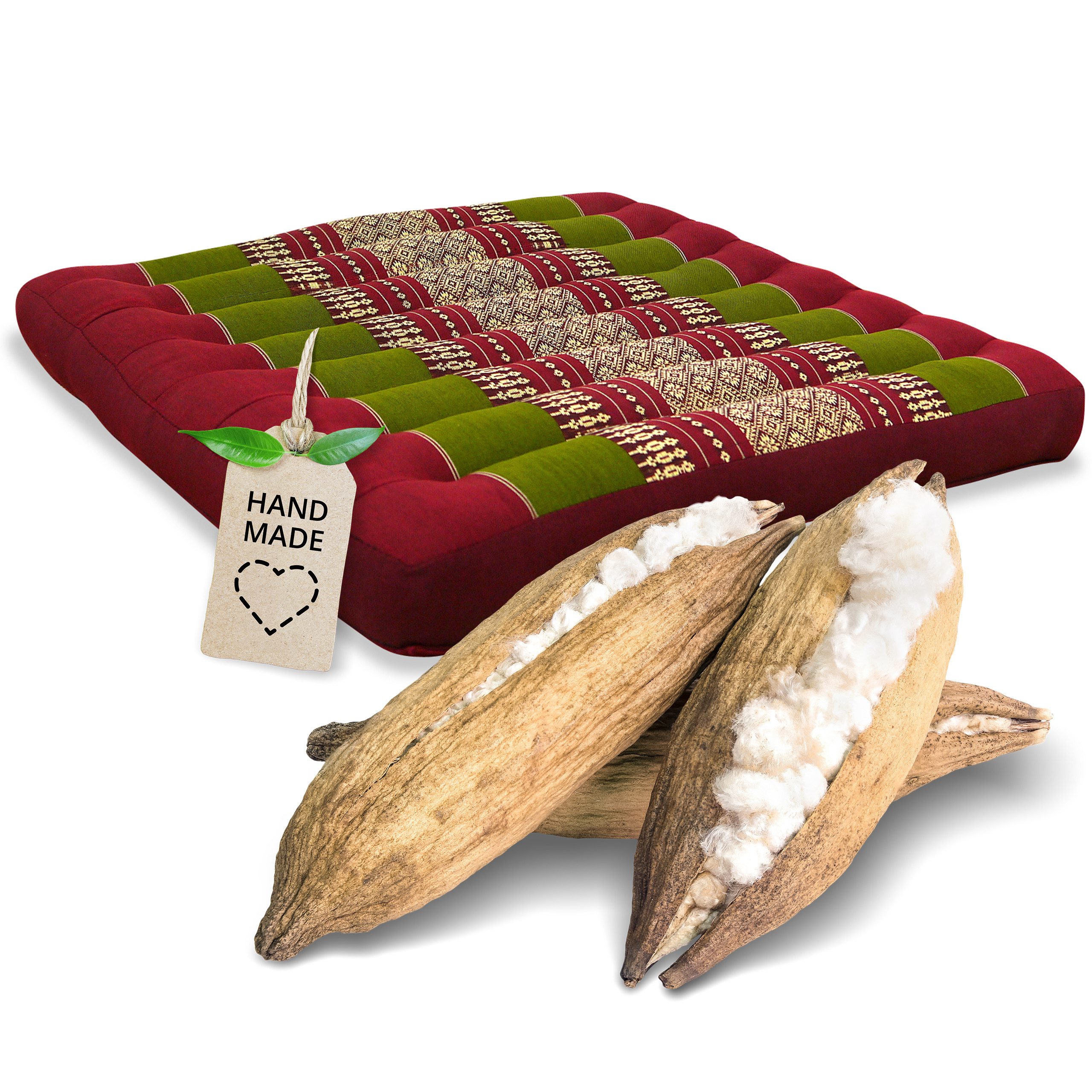 livasia Подушки Подушки 50 cm, vegan und handgefertigt, 50x50x6cm, Kapok