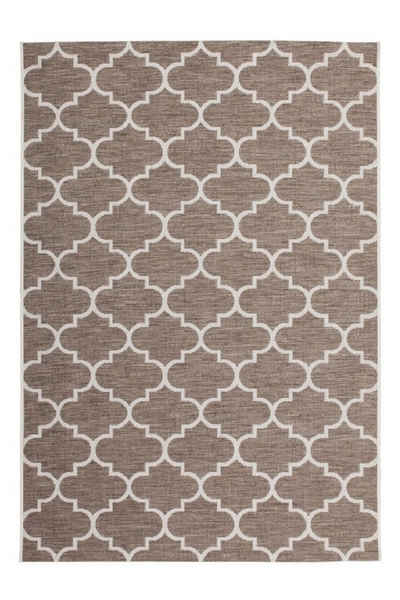 Teppich Teppich modern Design, beige, LALEE, Rechteckig, Höhe: 7 mm, Flachgewebe, gemustert, Ornamente, Indoor, Outdoor, pflegeleicht, robust