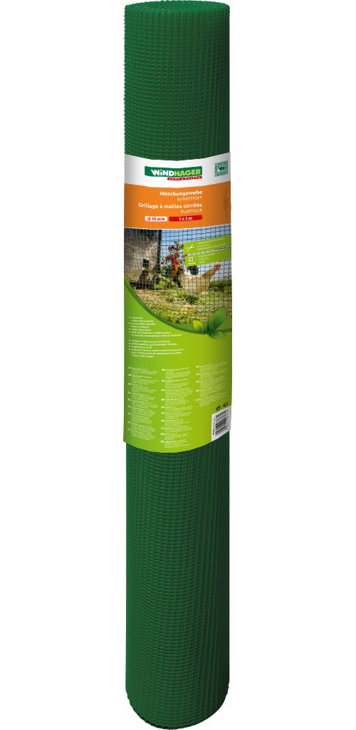 Windhager Voliere für ein kleines Gehege für Kleintiere, Maschengewebe, Outdoor, witterungsbeständiges HDPE-Netz, Kunststoff 10 x 10 mm, grün