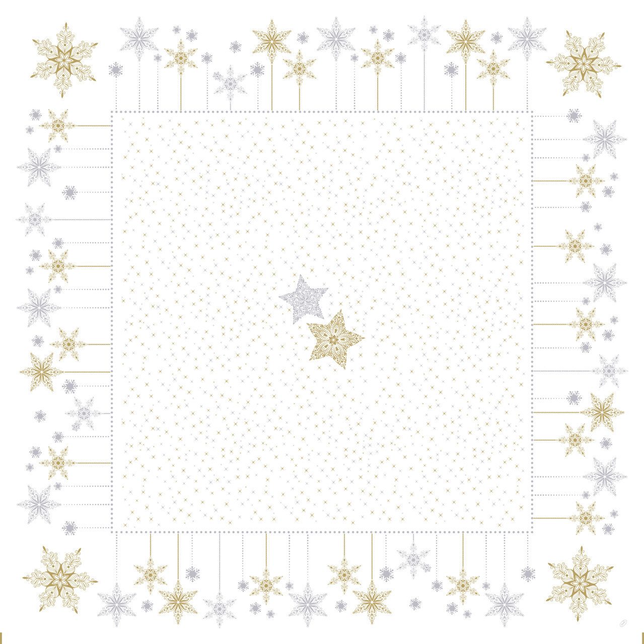 Duni Weihnachtsfigur Duni Tischdecke Snowstars White 84 x 84 cm