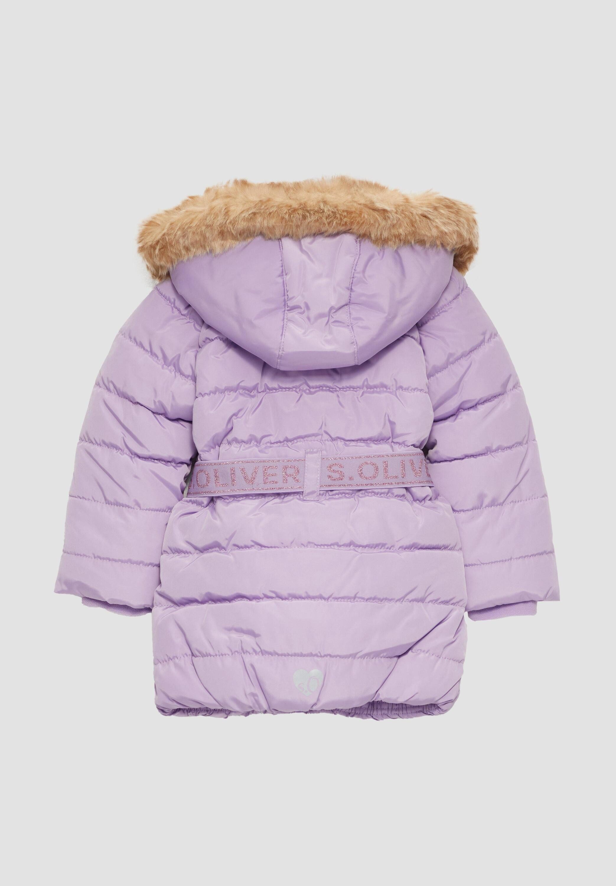 s.Oliver Winterjacke Outdoor-Mantel Steppmantel mit abnehmbarem Kunstfell