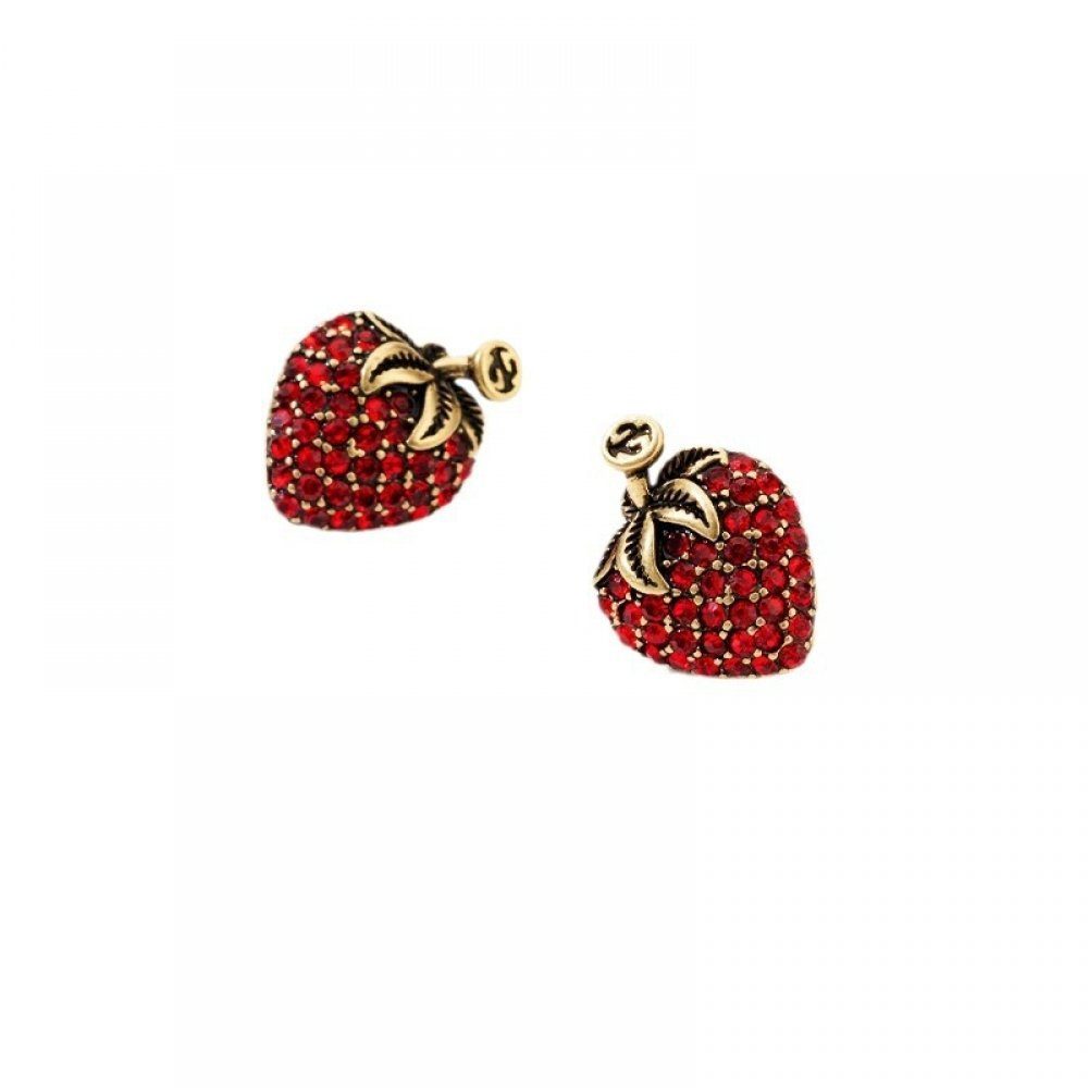 High-End Ohrstecker Erdbeere Weihnachtsgeschenke Geschenkbox , Obst Design Nische für inkl Invanter Frauen Paar Rote Ohrringe,