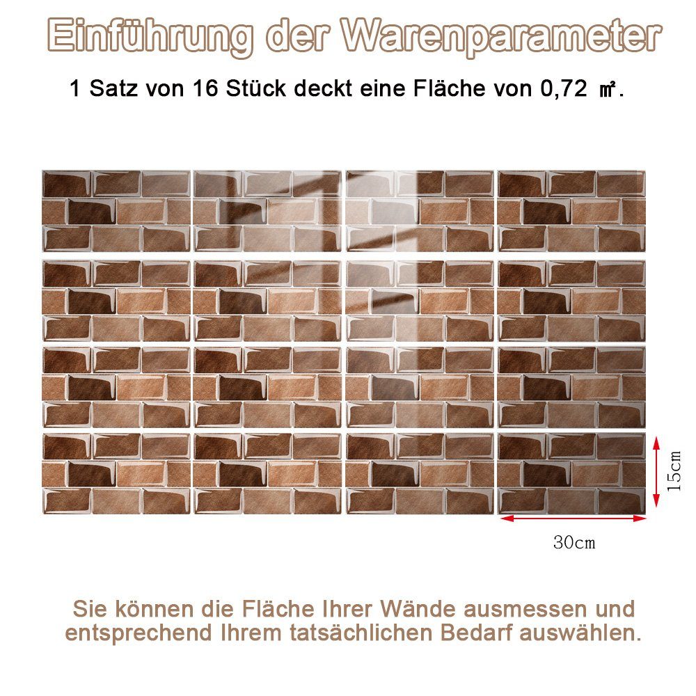 zggzerg Fliesenaufkleber 16/32 Stk Küchen Fliesenaufkleber, günstig online kaufen