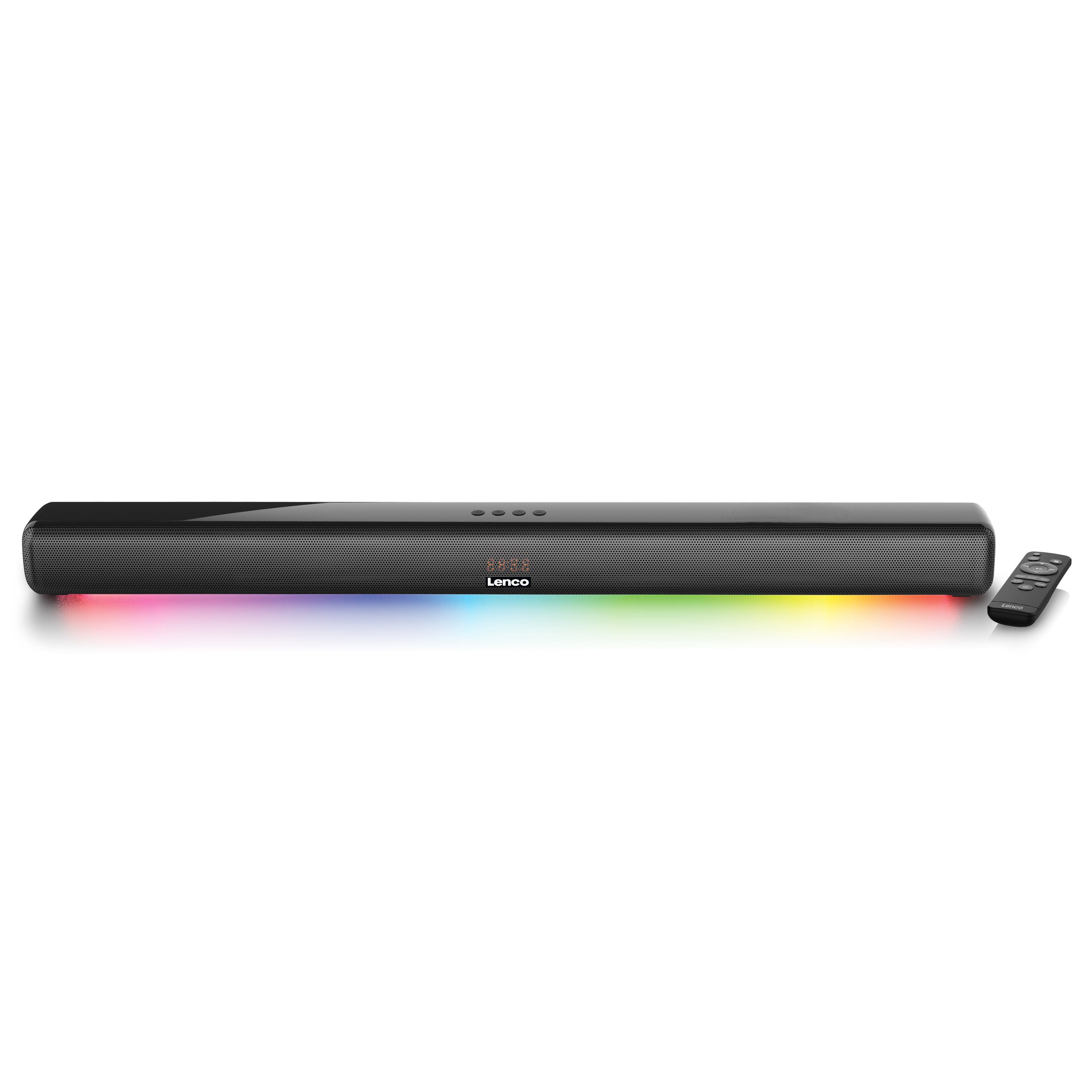 Lenco SB-042LEDBK Soundbar 2.0 (Bluetooth, 40 W, 10m Bluetooth-Reichweite, AUX & HDMI Anschluss inkl. Fernbedienung)