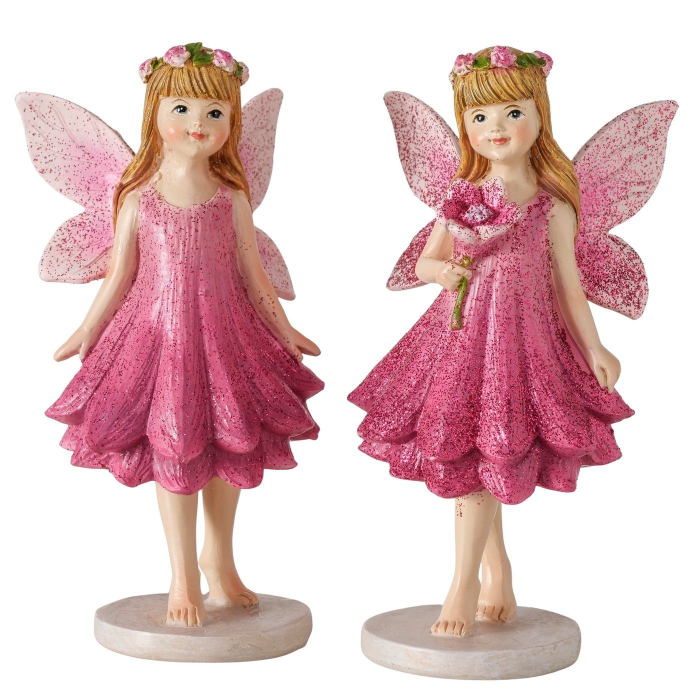 MF Engelfigur Elfen Figur Evangeline 2er Set Pink Lila Dekoration (2 St)